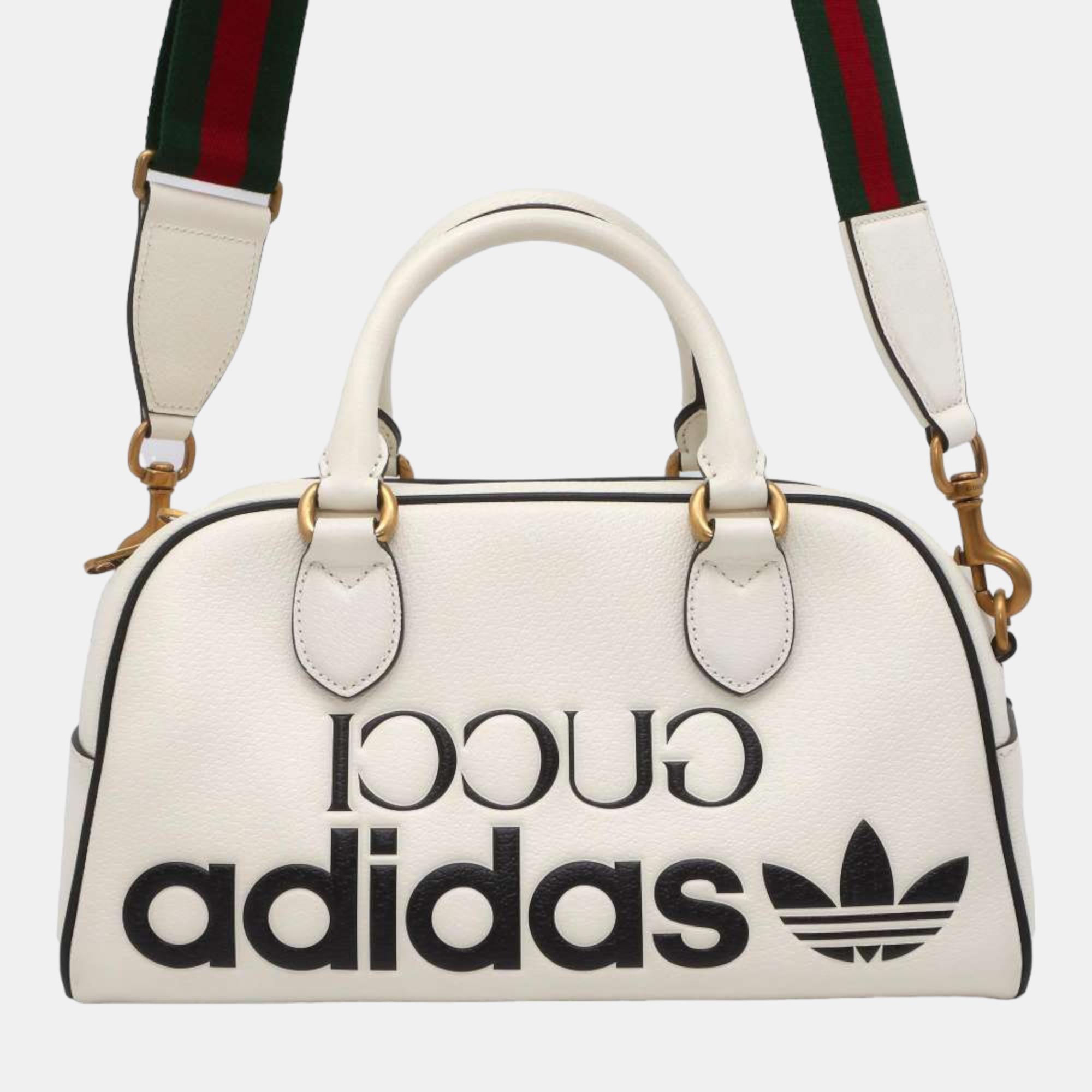 

Gucci x Adidas White Leather Mini Duffel Bag