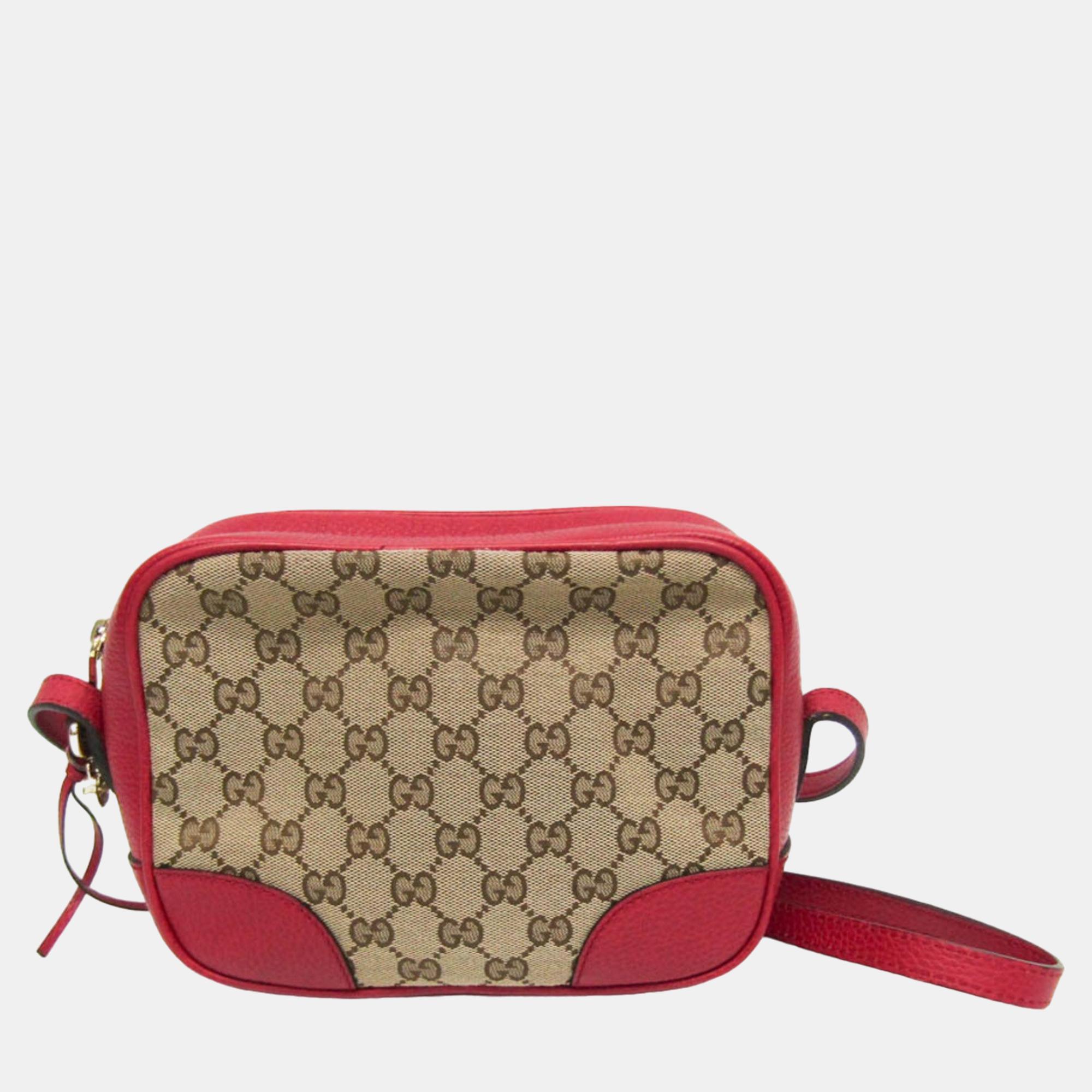 

Gucci Beige/Red GG Canvas and Leather Mini Bree Shoulder Bag