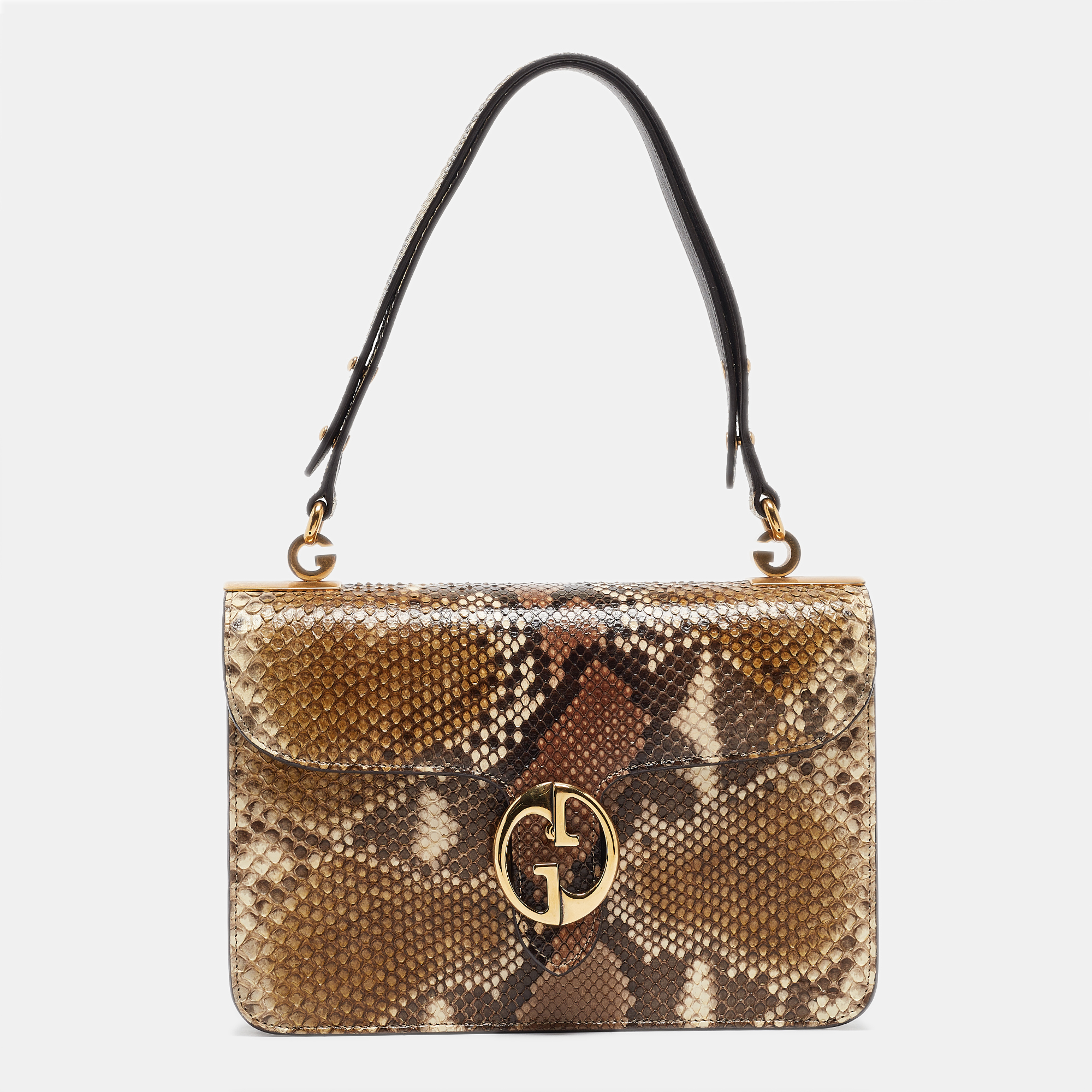 Pre-owned Gucci Multicolor Python Medium 1973 Flap Shoulder Bag