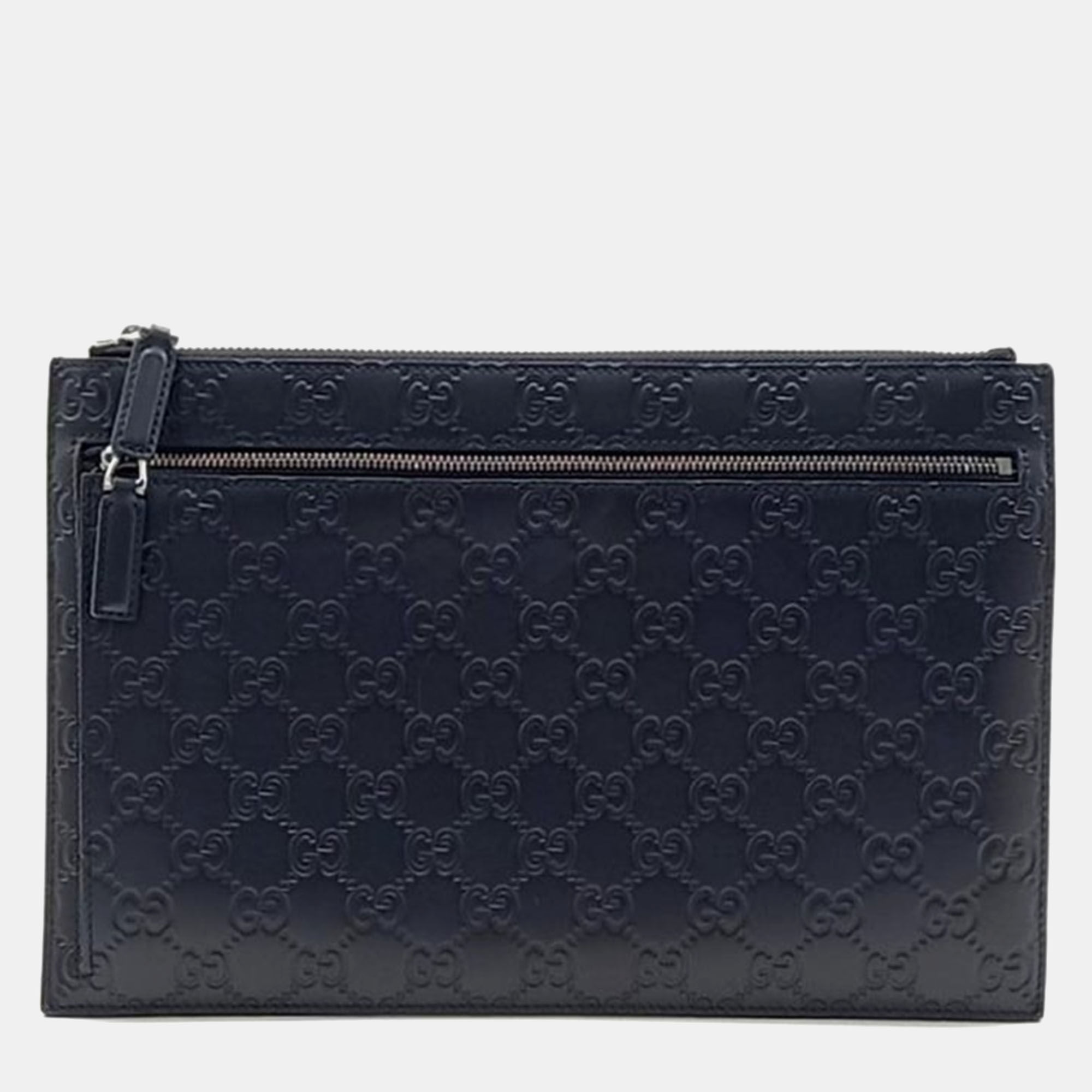 Pre-owned Gucci Cimaline Clutch In Navy Blue