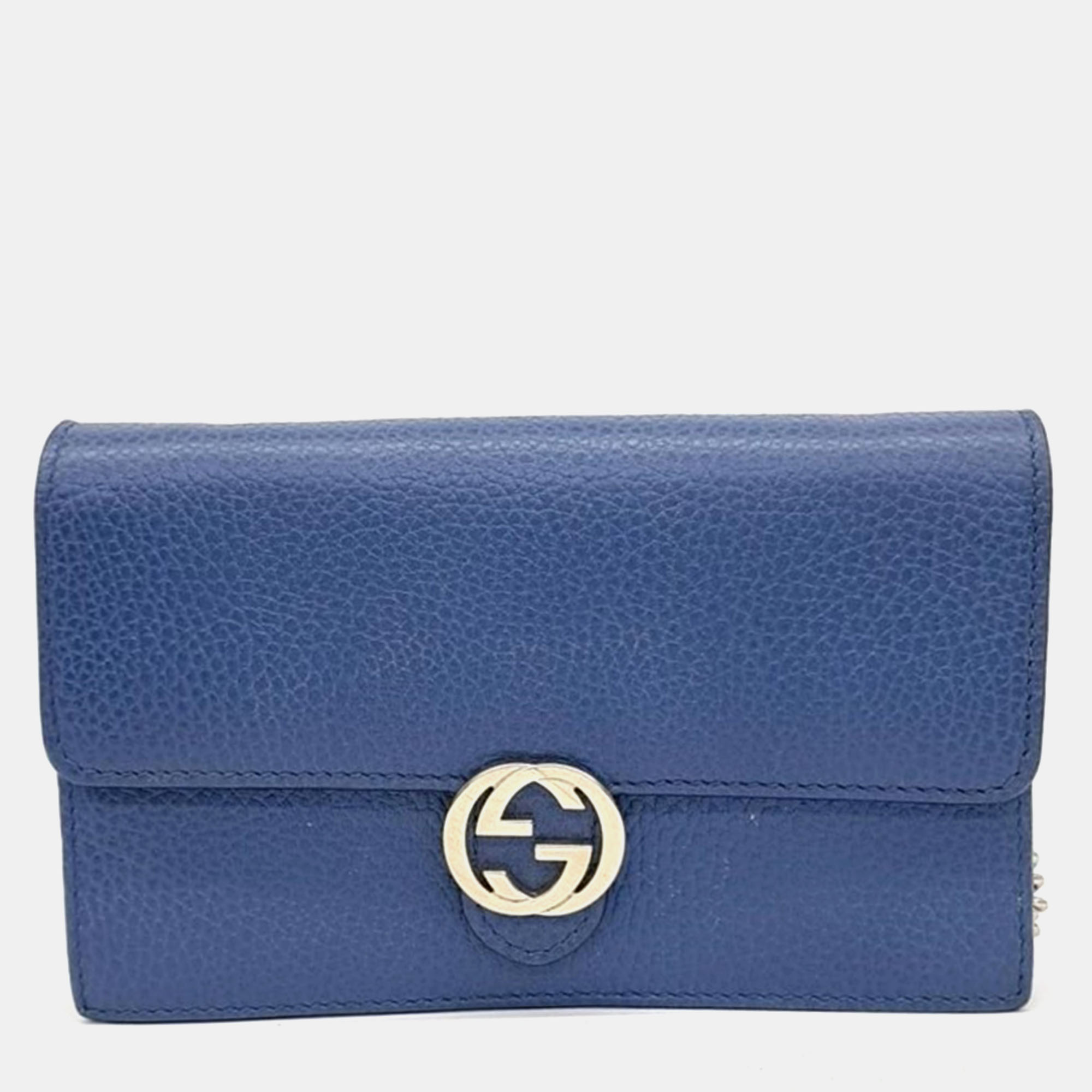 

Gucci Interlocking Chain Crossbody Bag, Blue