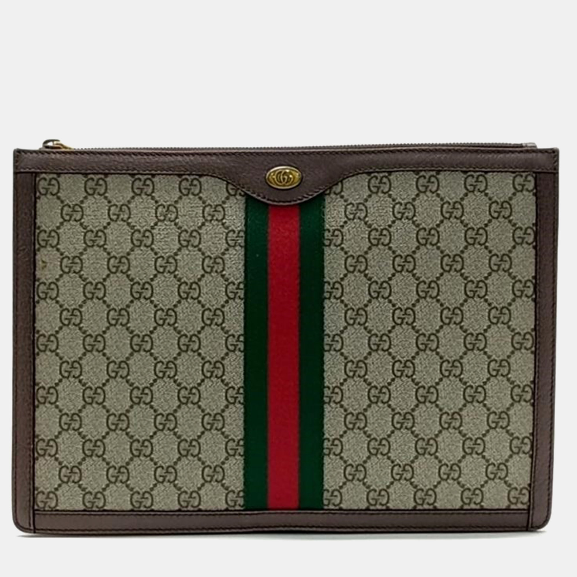 

Gucci Supreme Portfolio Clutch, Brown