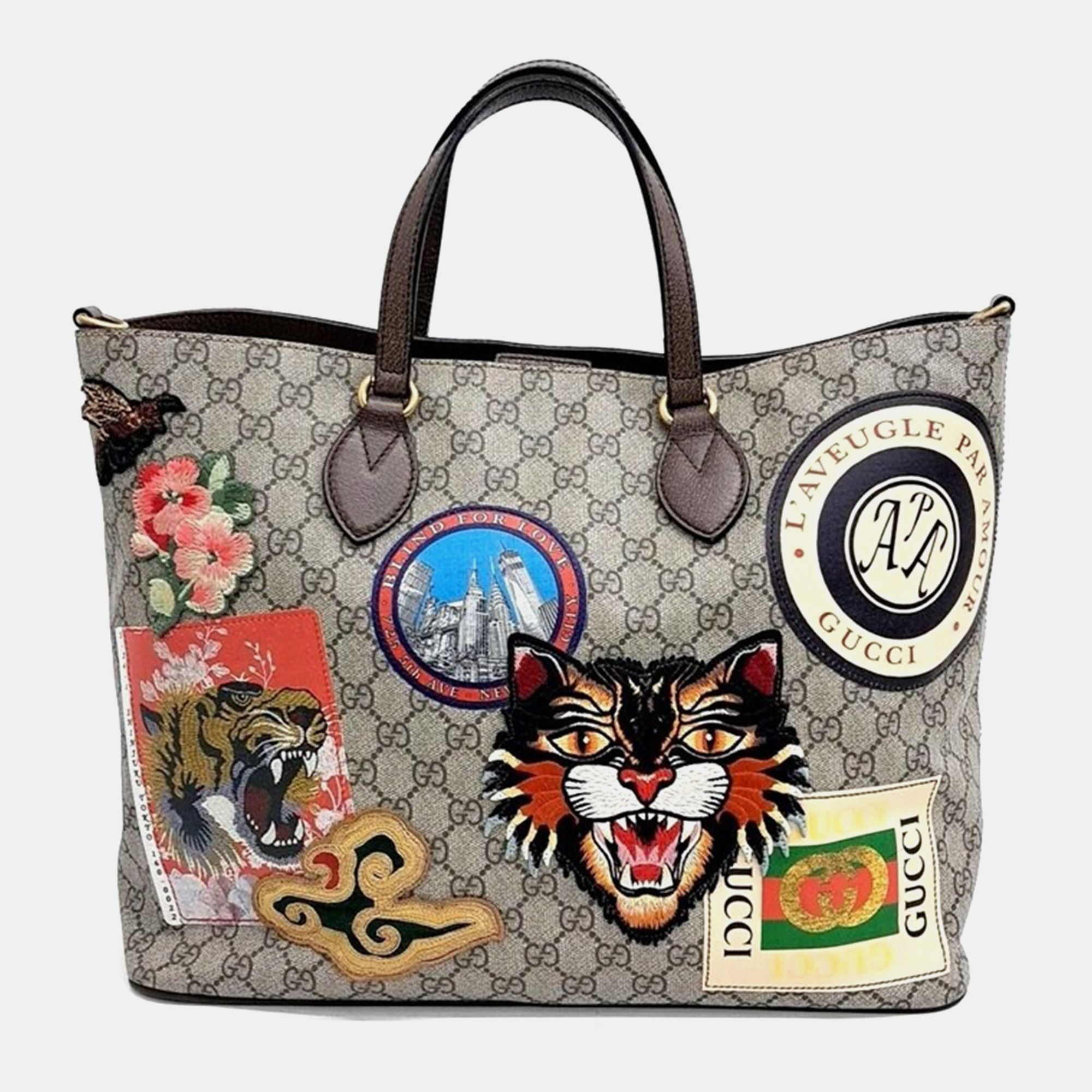 

Gucci Courier Supreme Tote Bag, Beige