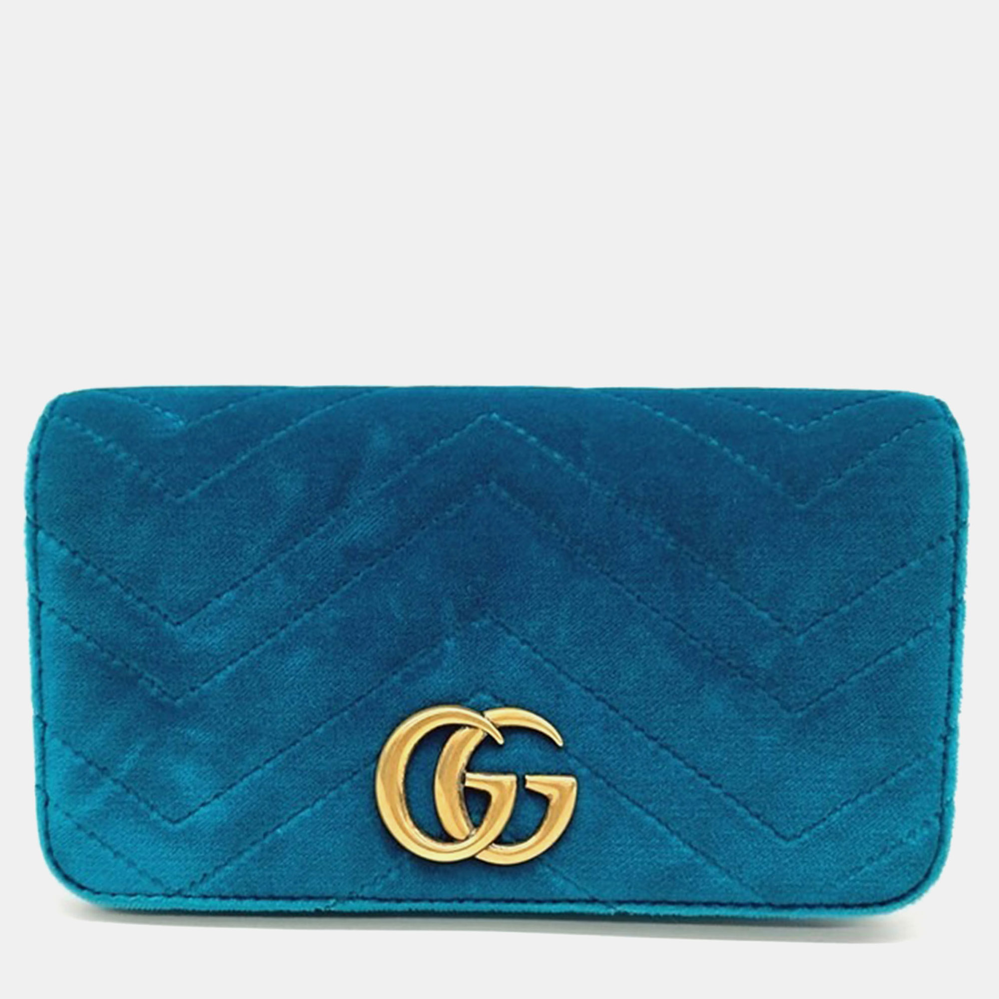 

Gucci Marmont Velvet Mini Crossbody Bag, Blue