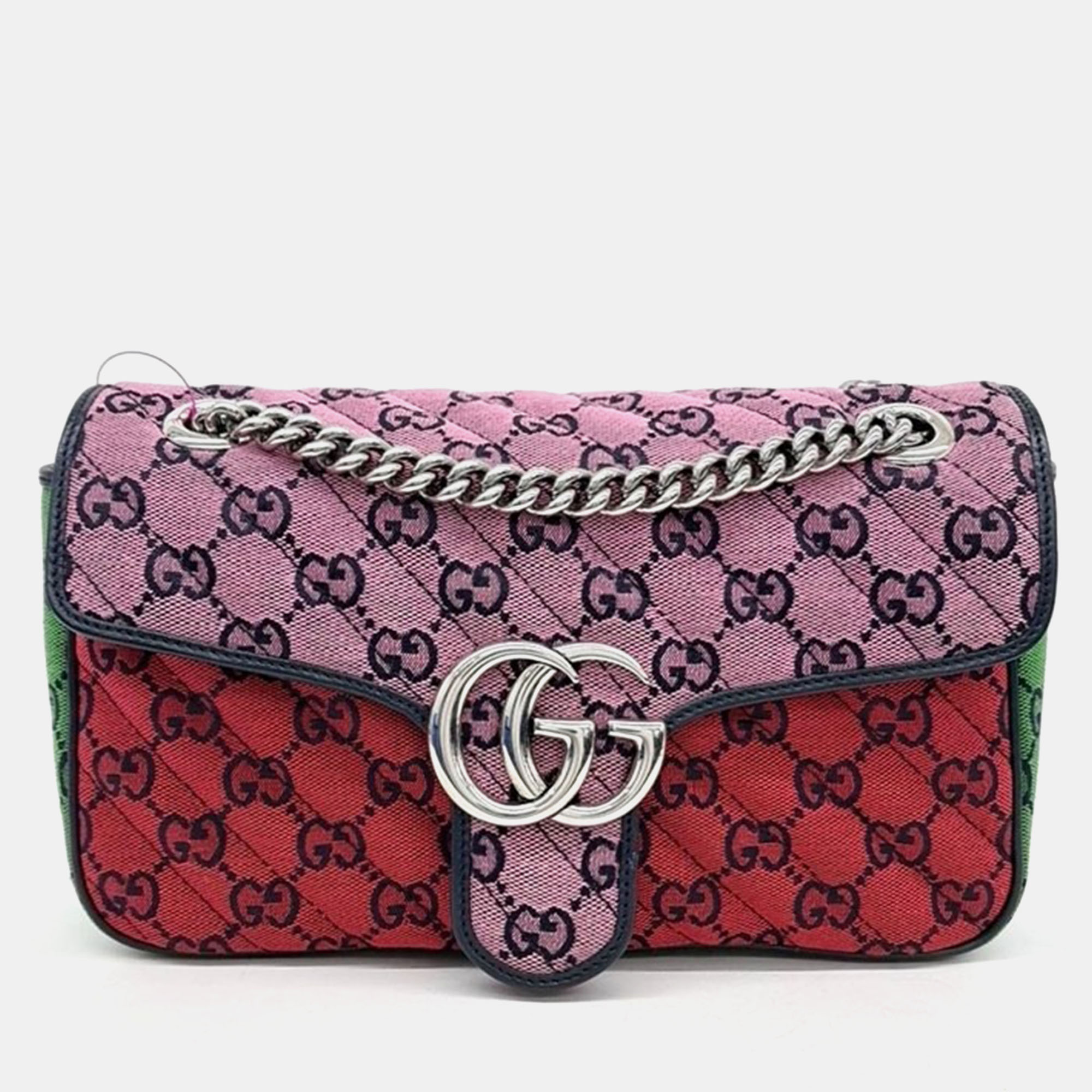 Pre-owned Gucci Marmont Matrace Shoulder Bag In Multicolor