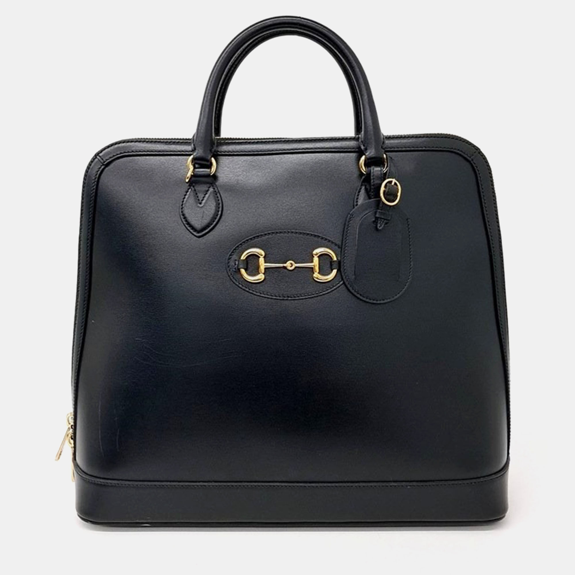 Pre-owned Gucci 1955 Horsebit Duffel Bag In Black