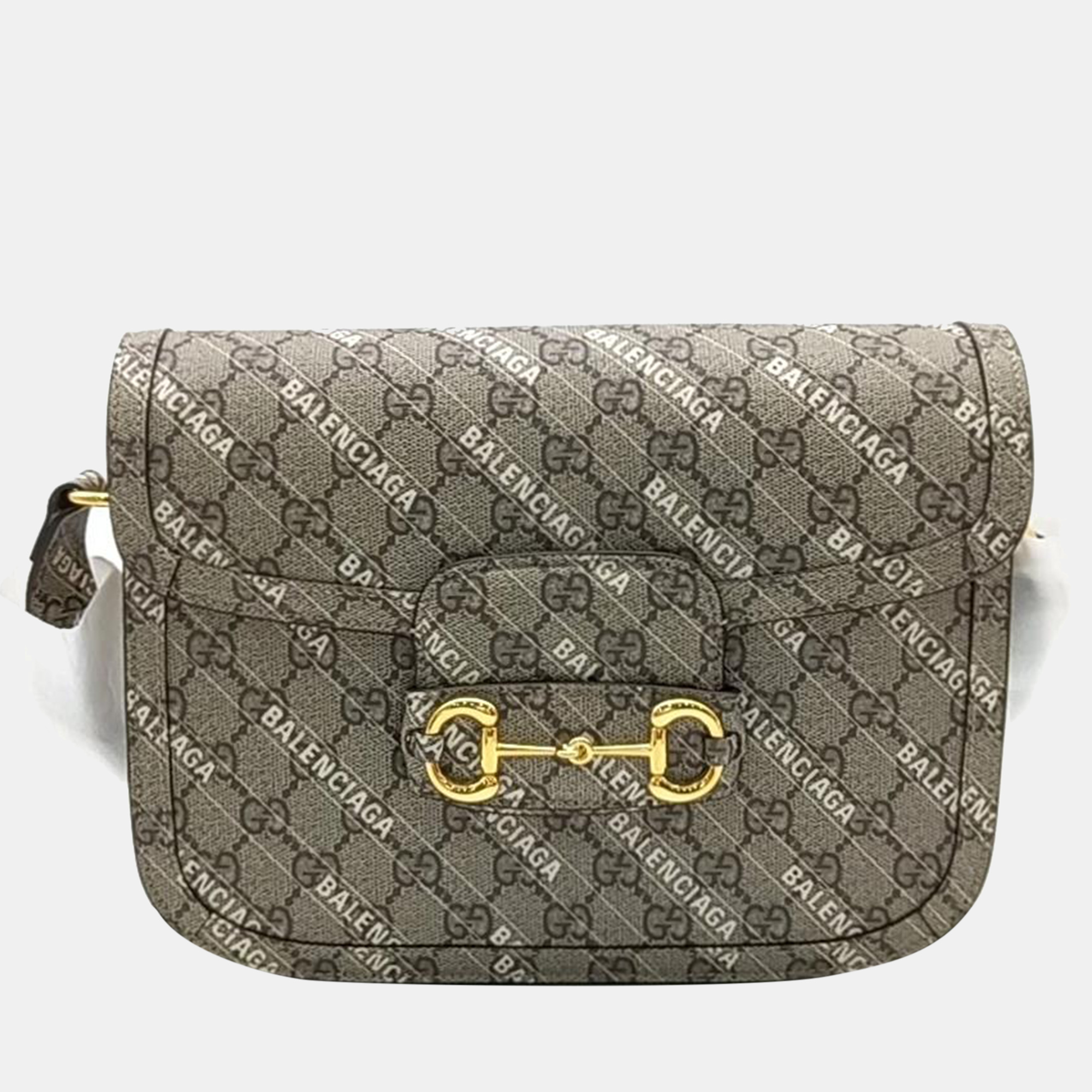 

Gucci X Balenciaga Hacker Project 1955 Horsebit Shoulder Bag, Grey