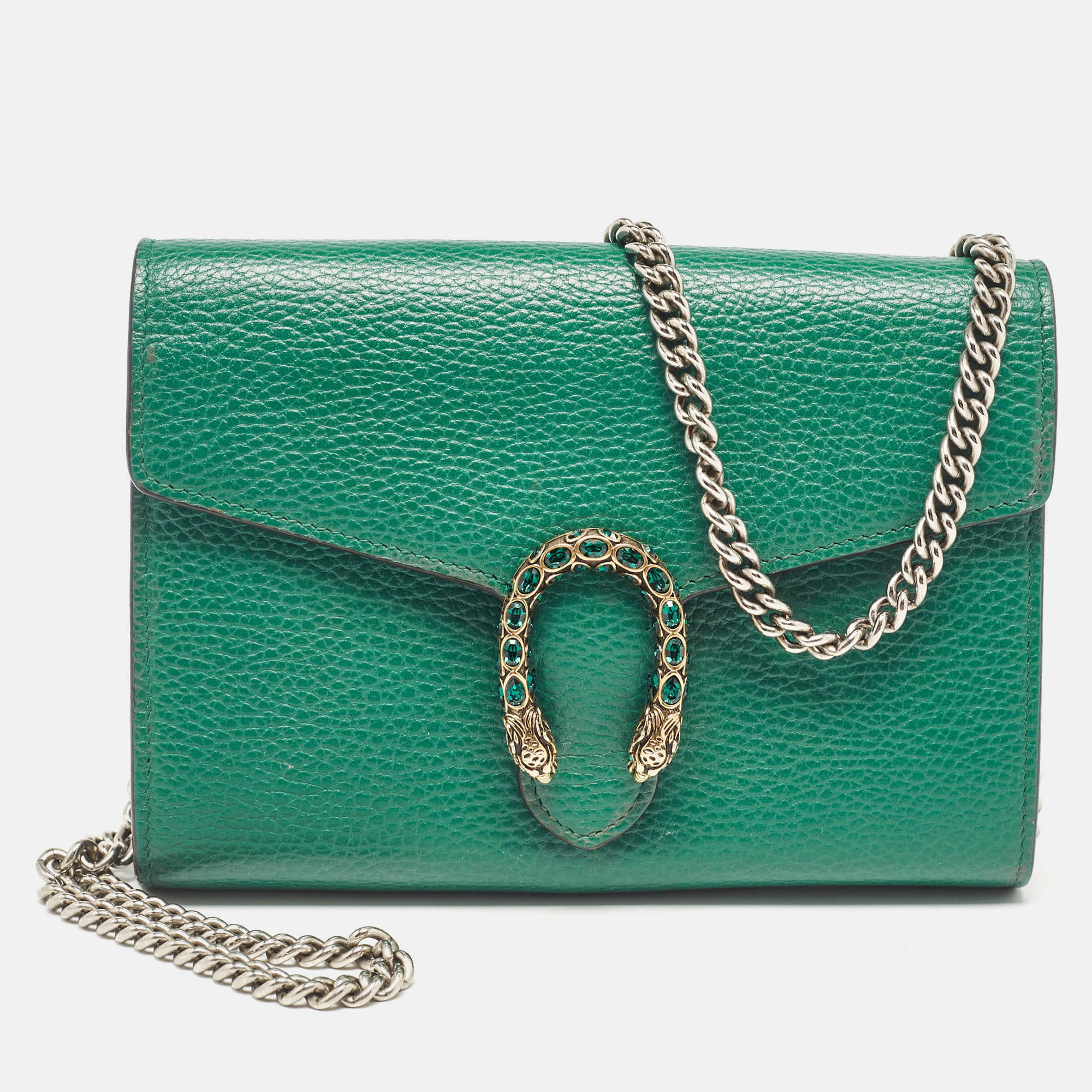 

Gucci Green Leather Dionysus Wallet On Chain