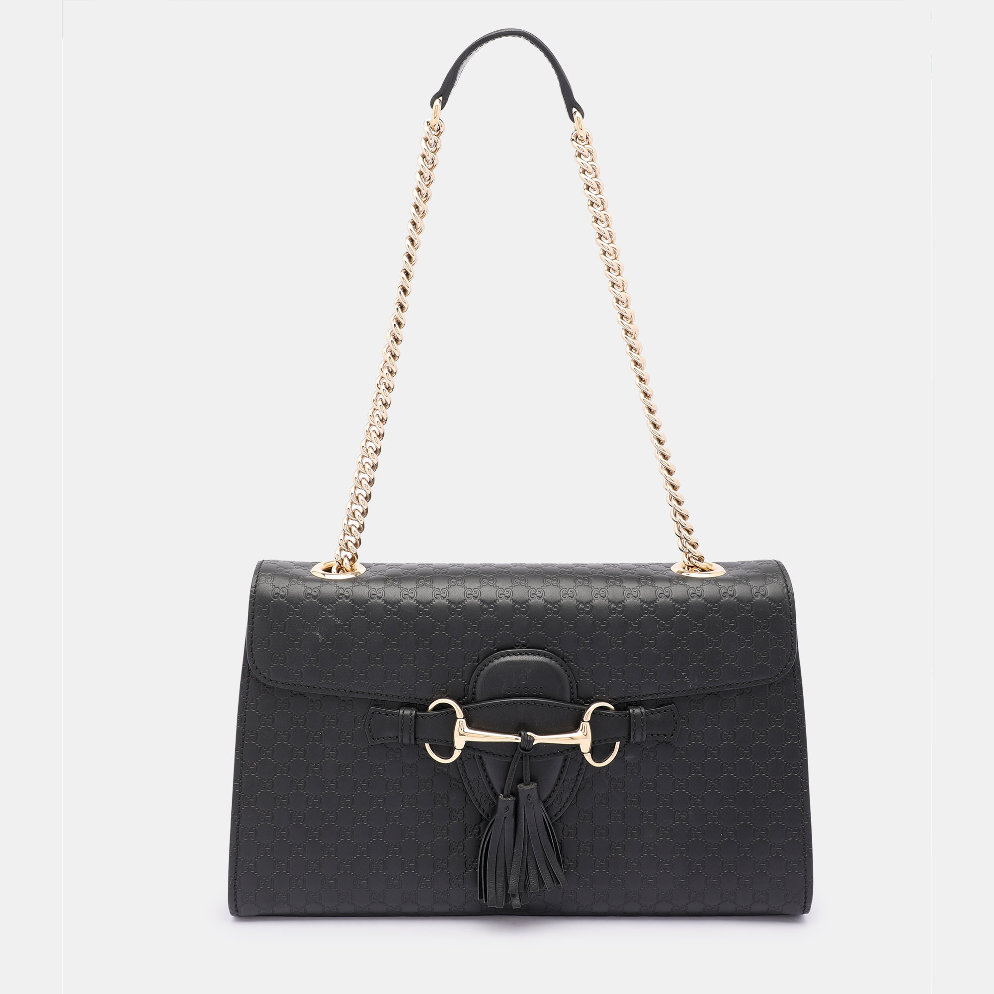 

Gucci Black Microguccissima Leather  Emily Chain Shoulder Bag