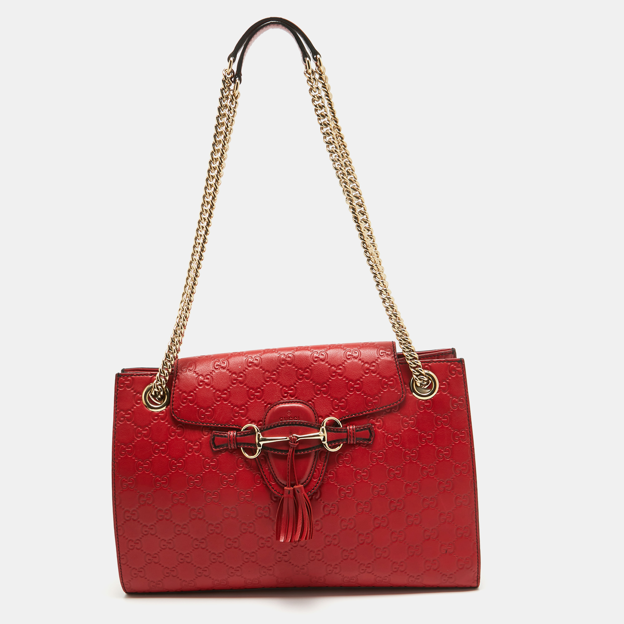 

Gucci Red Guccissima Leather  Emily Shoulder Bag