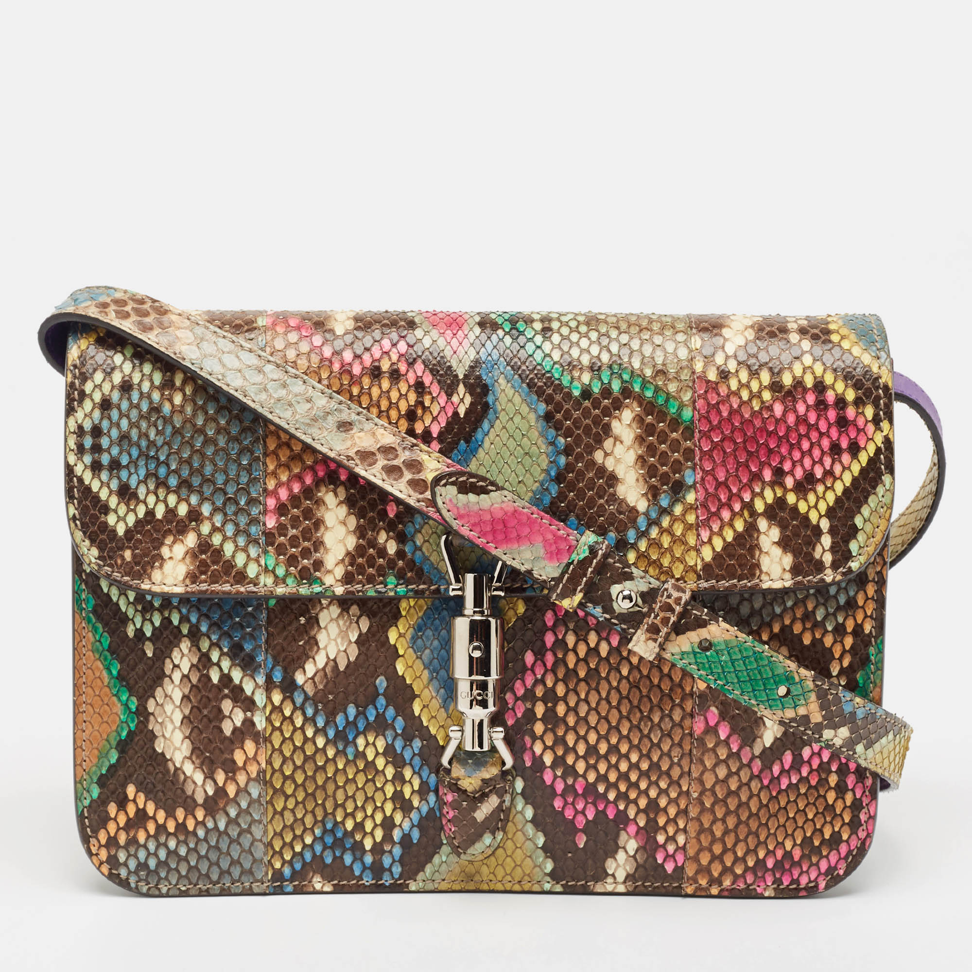 

Gucci Multicolor Python Jackie Flap Shoulder Bag