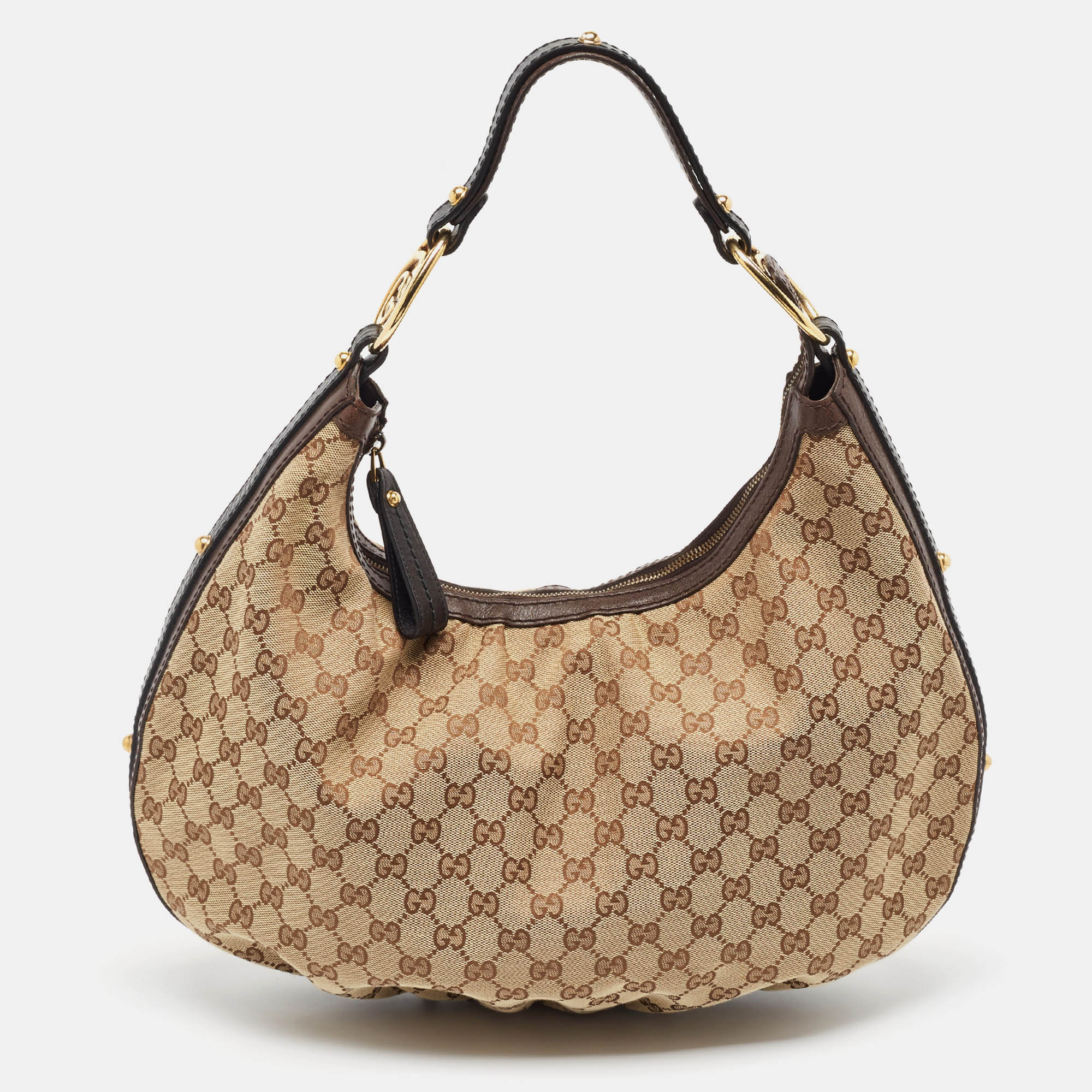 

Gucci Beige GG Canvas and Leather Interlocking G Hobo