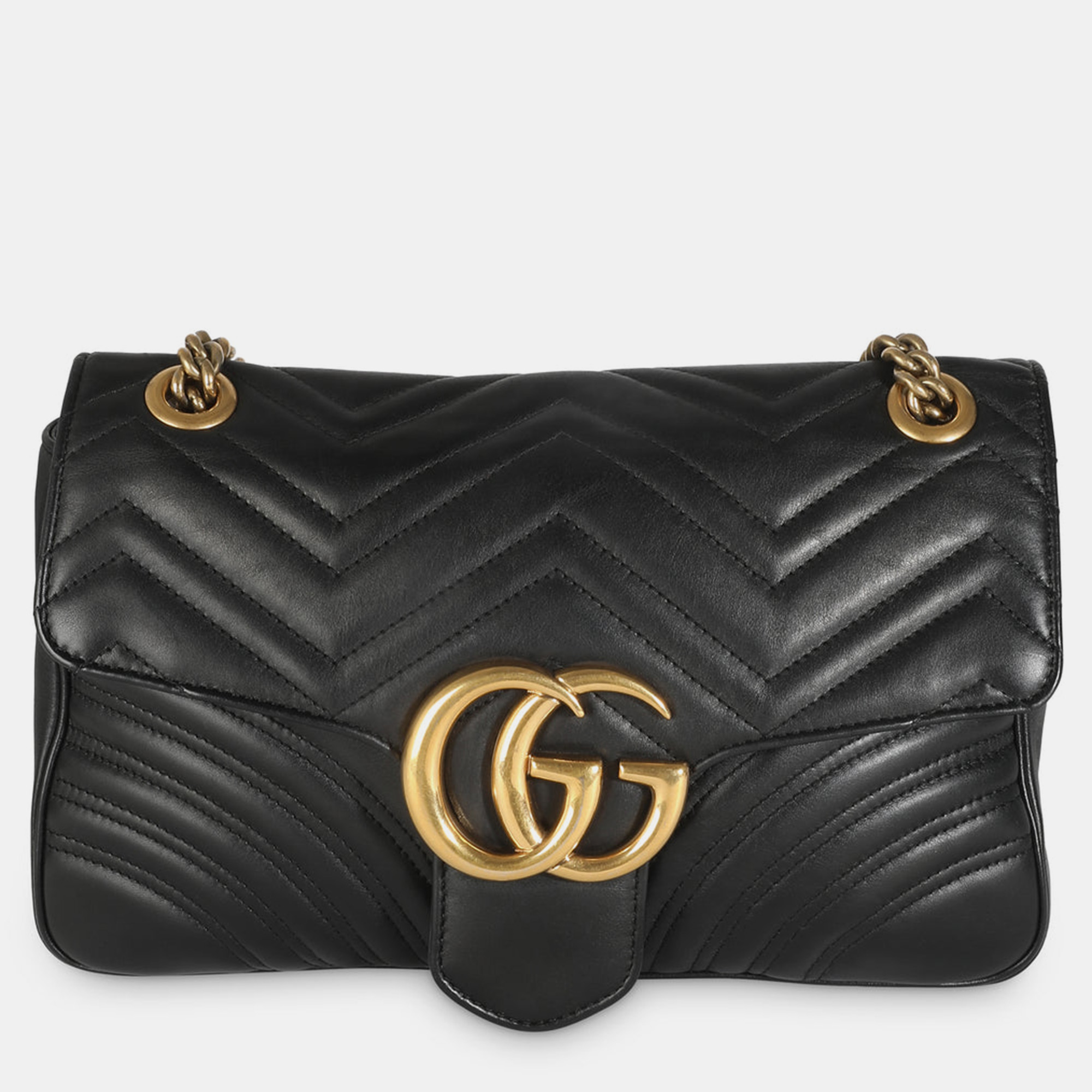 

Gucci Black Leather  GG Marmont Shoulder Bags