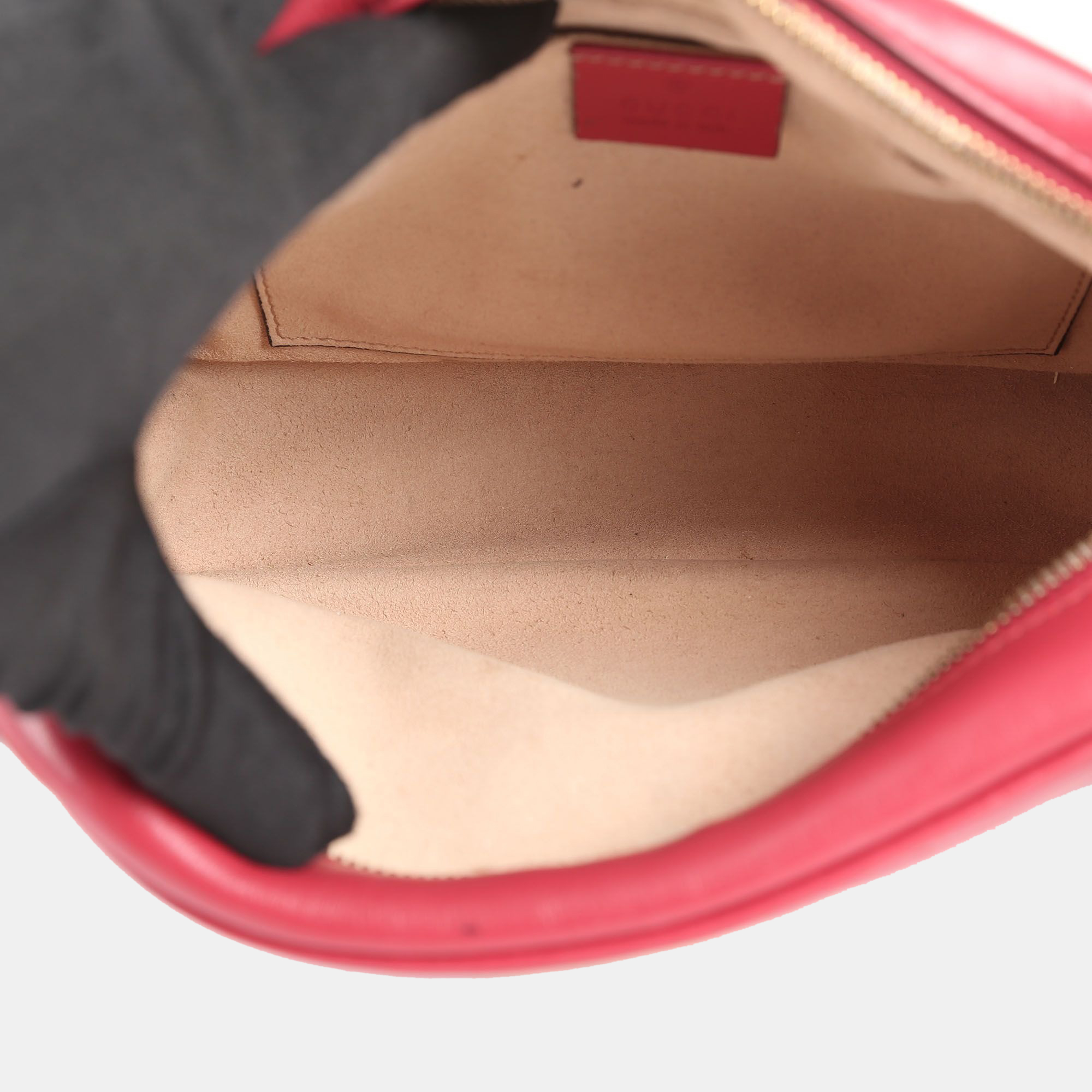 Gucci Red Leather Small GG Marmont Shoulder Bags 