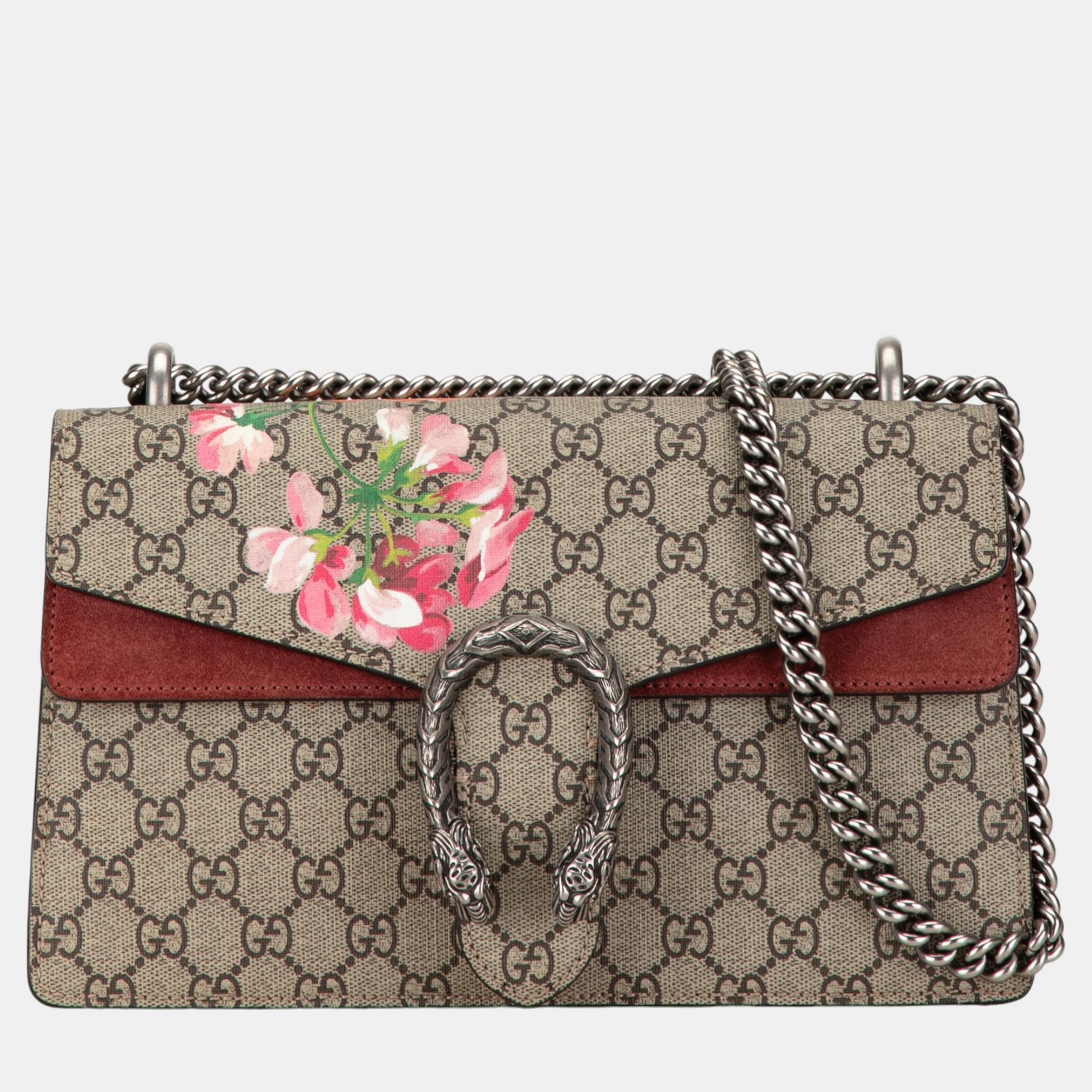 

Gucci Beige/Brown Small GG Supreme Blooms Dionysus Shoulder Bag