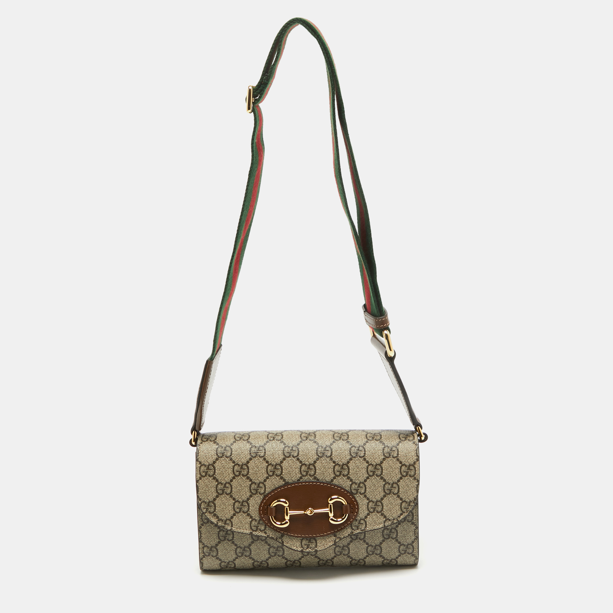 

Gucci Beige GG Supreme Canvas Mini Horsebit 1955 Crossbody Bag