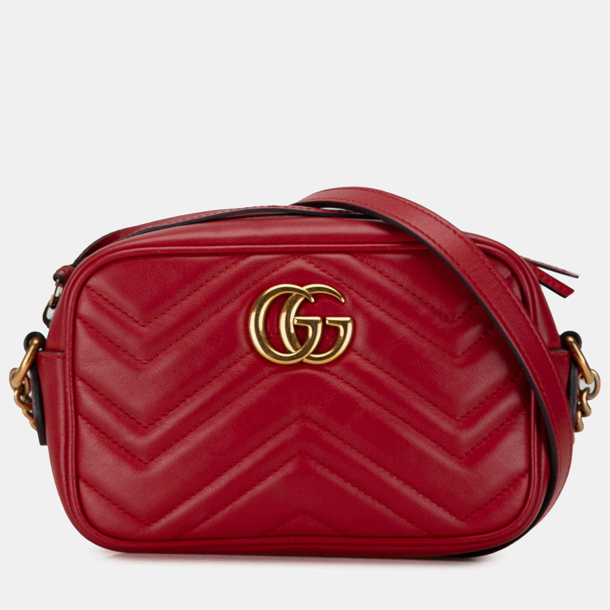 

Gucci Mini GG Marmont Matelasse Crossbody Bag, Red