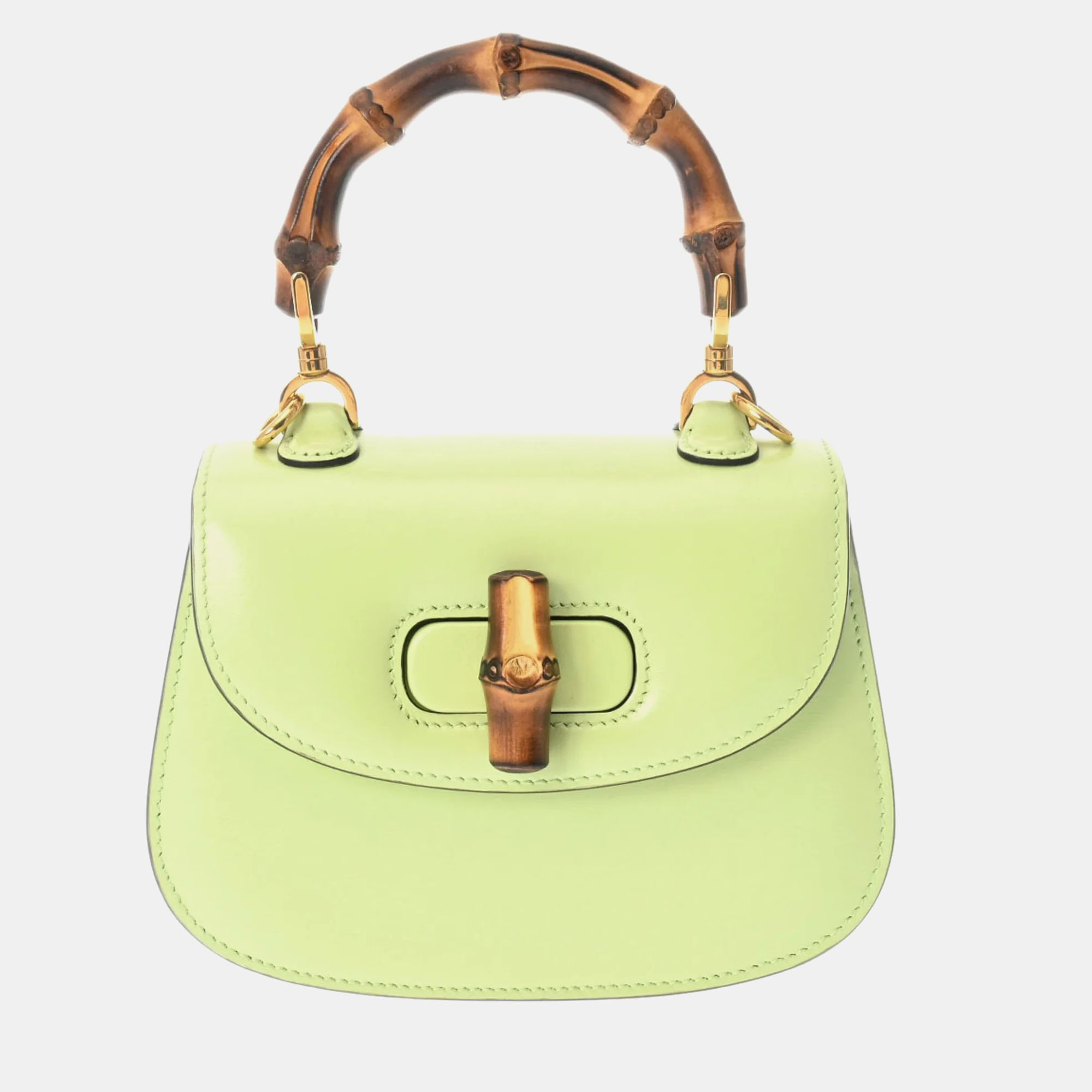 

Gucci Green Leather Mini Bamboo Diana Top Handle Bag