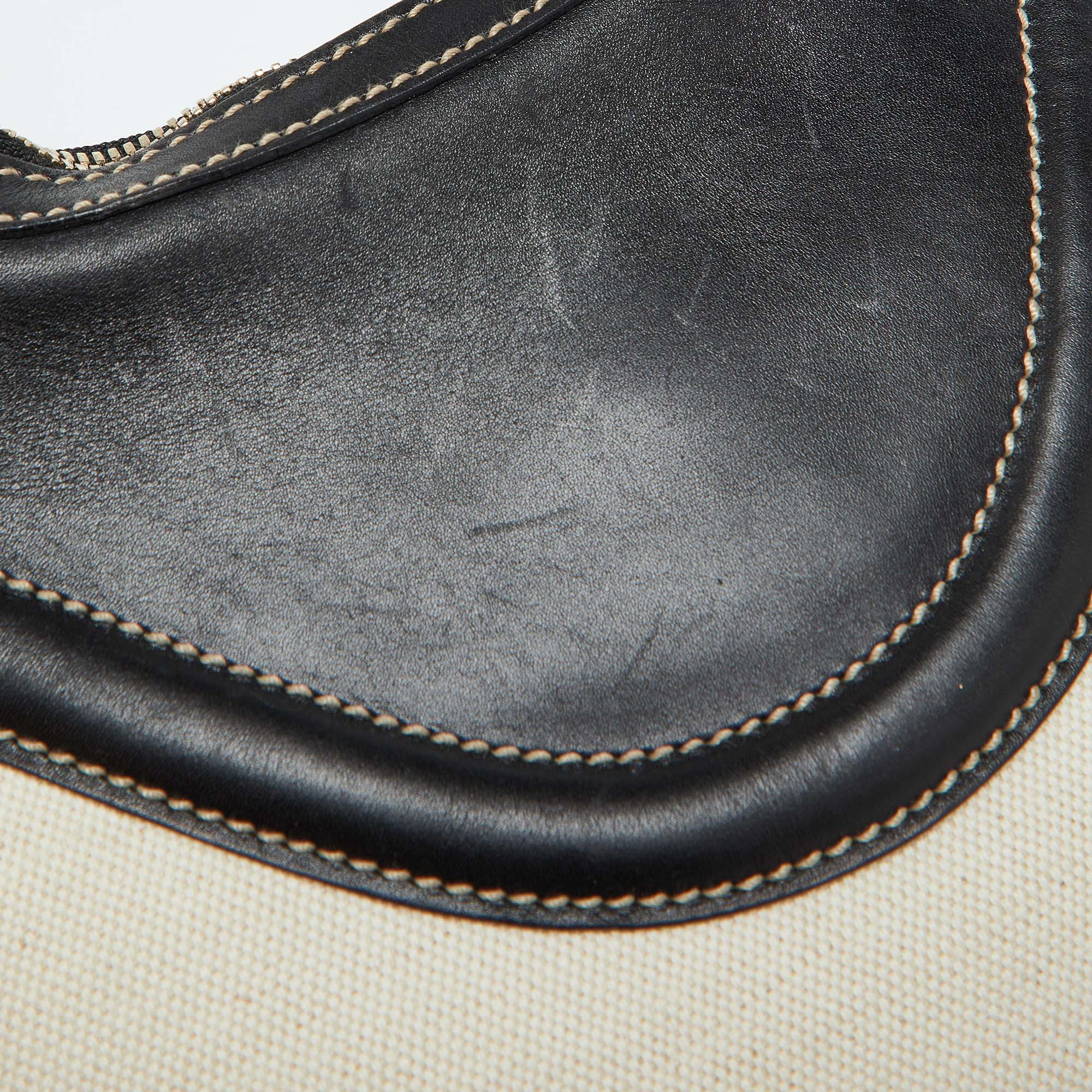 Gucci Beige/Brown Canvas and Leather Hobo 