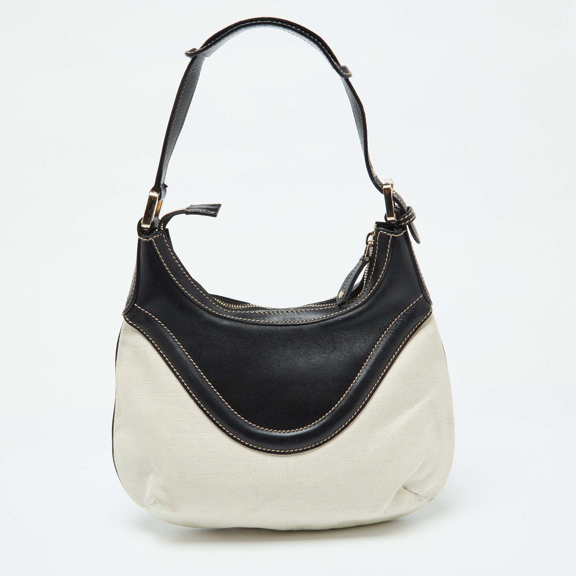 Gucci Beige/Brown Canvas and Leather Hobo 