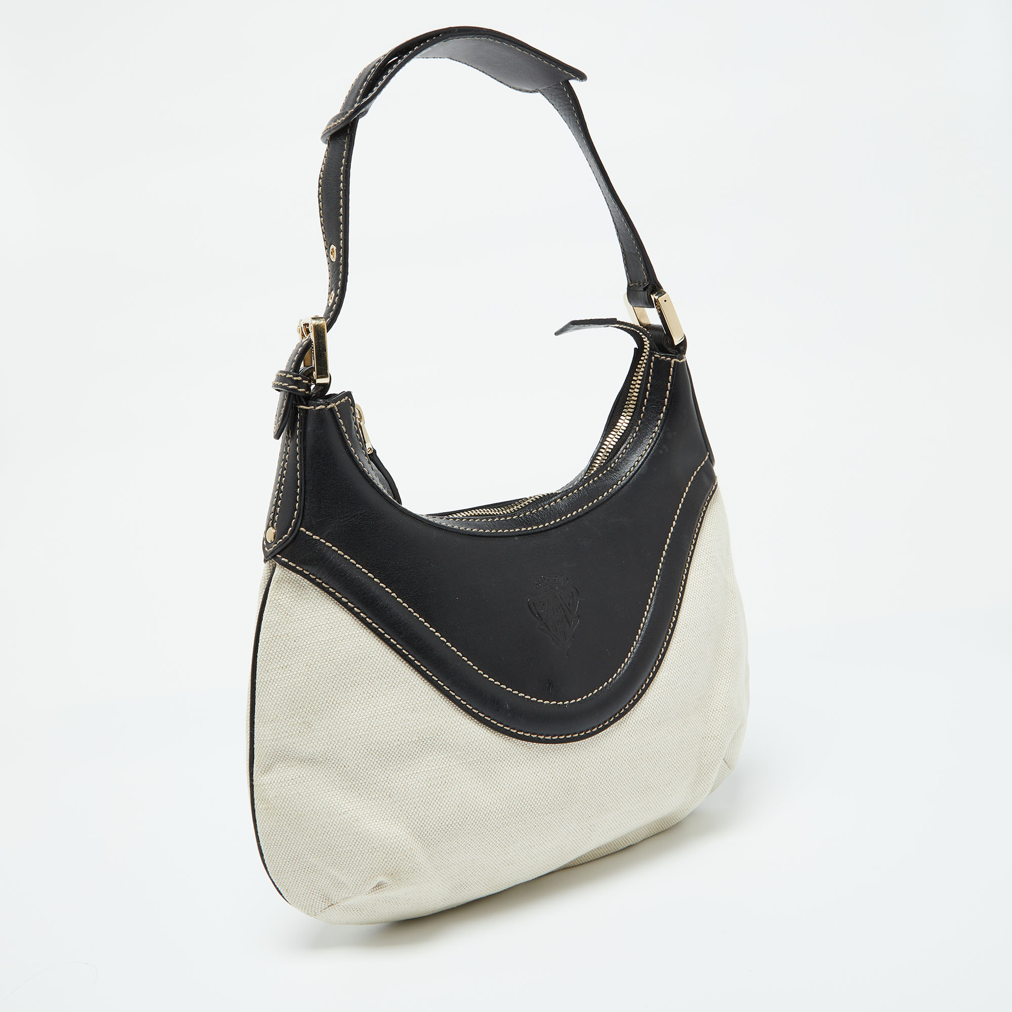 Gucci Beige/Brown Canvas and Leather Hobo 