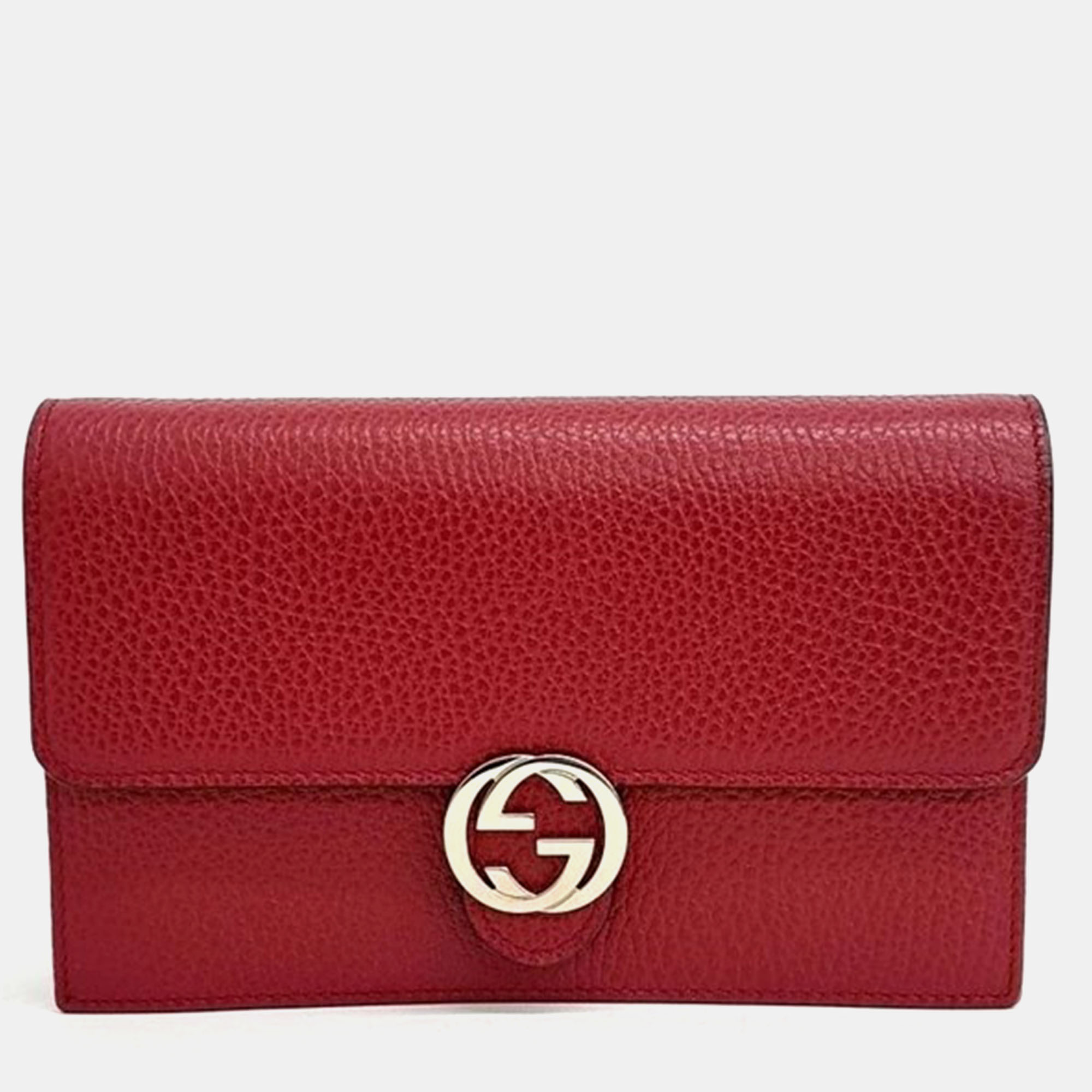 

Gucci Interlocking Chain Crossbody Bag, Red