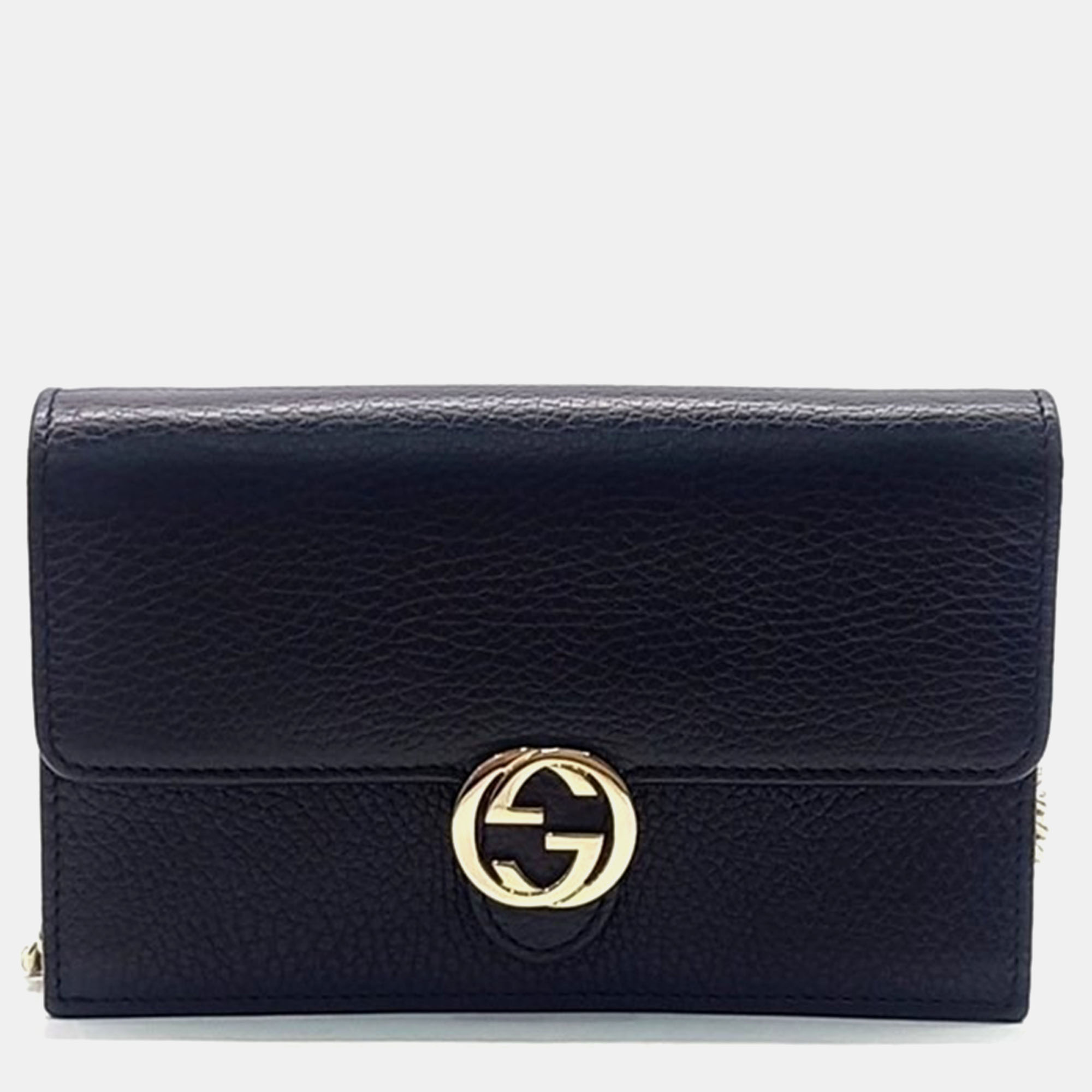 

Gucci Interlocking Chain Crossbody Bag, Black