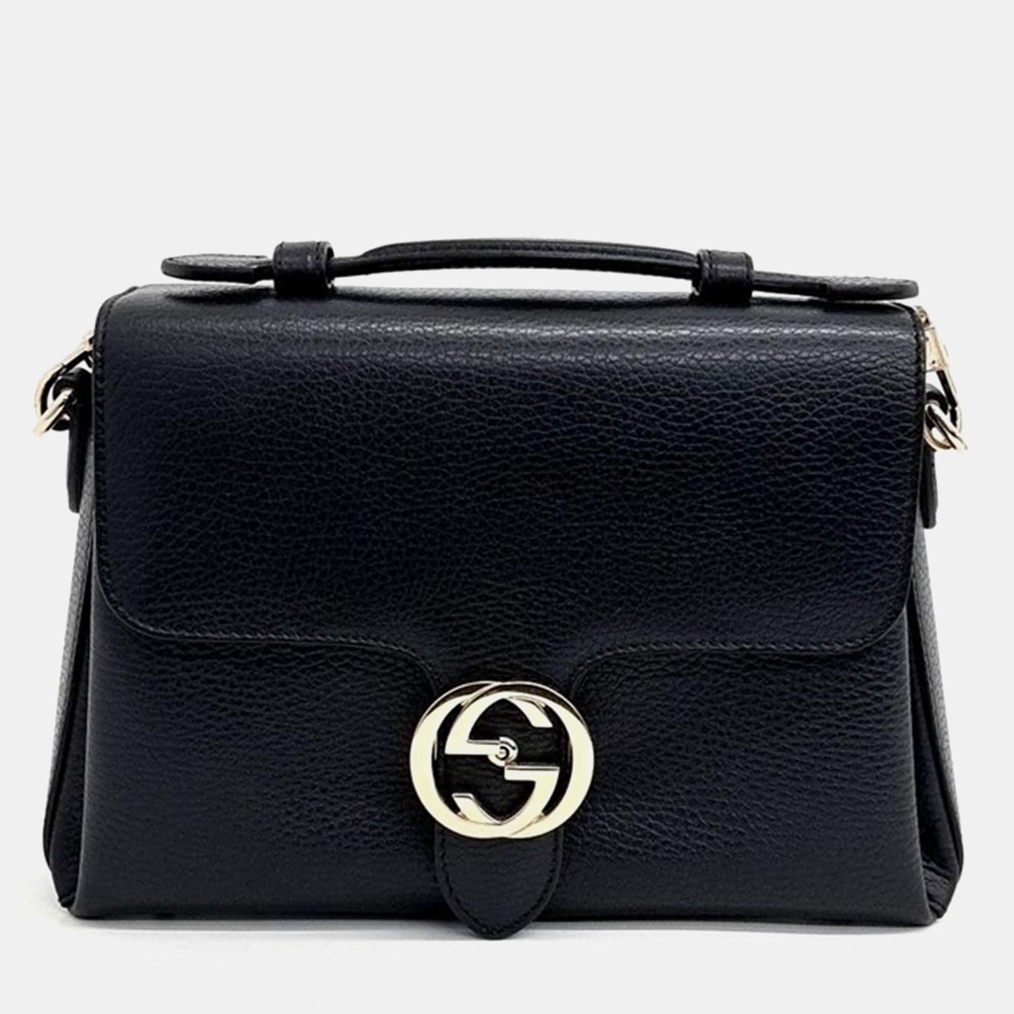 

Gucci Interlocking Top Handle Bag, Black