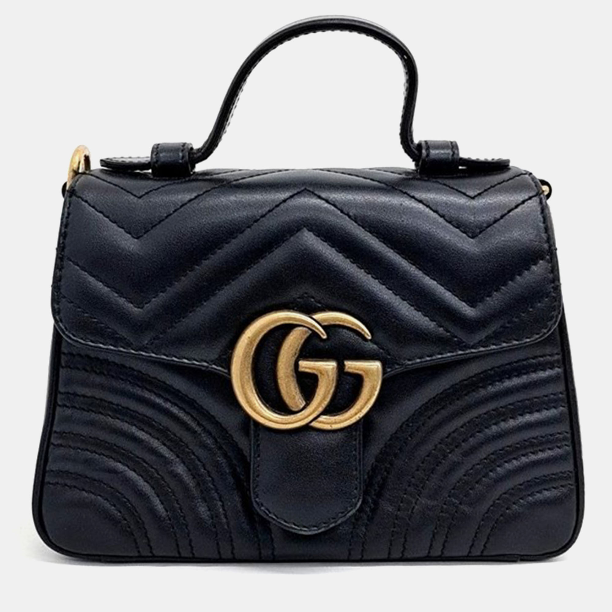 

Gucci Marmont Mini Top Handle Shoulder Bag, Black