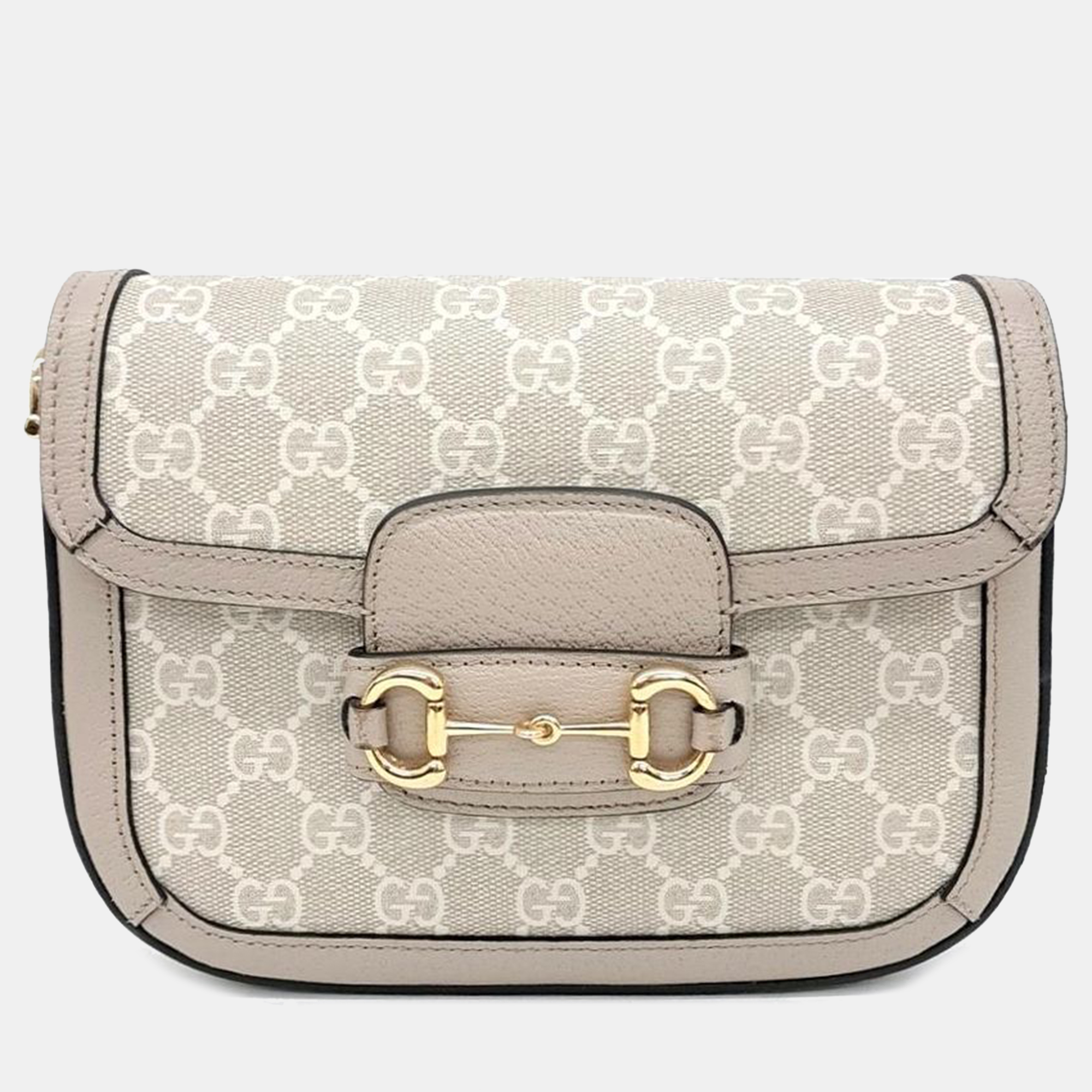 Pre-owned Gucci Horsebit 1955 Mini Bag In Beige