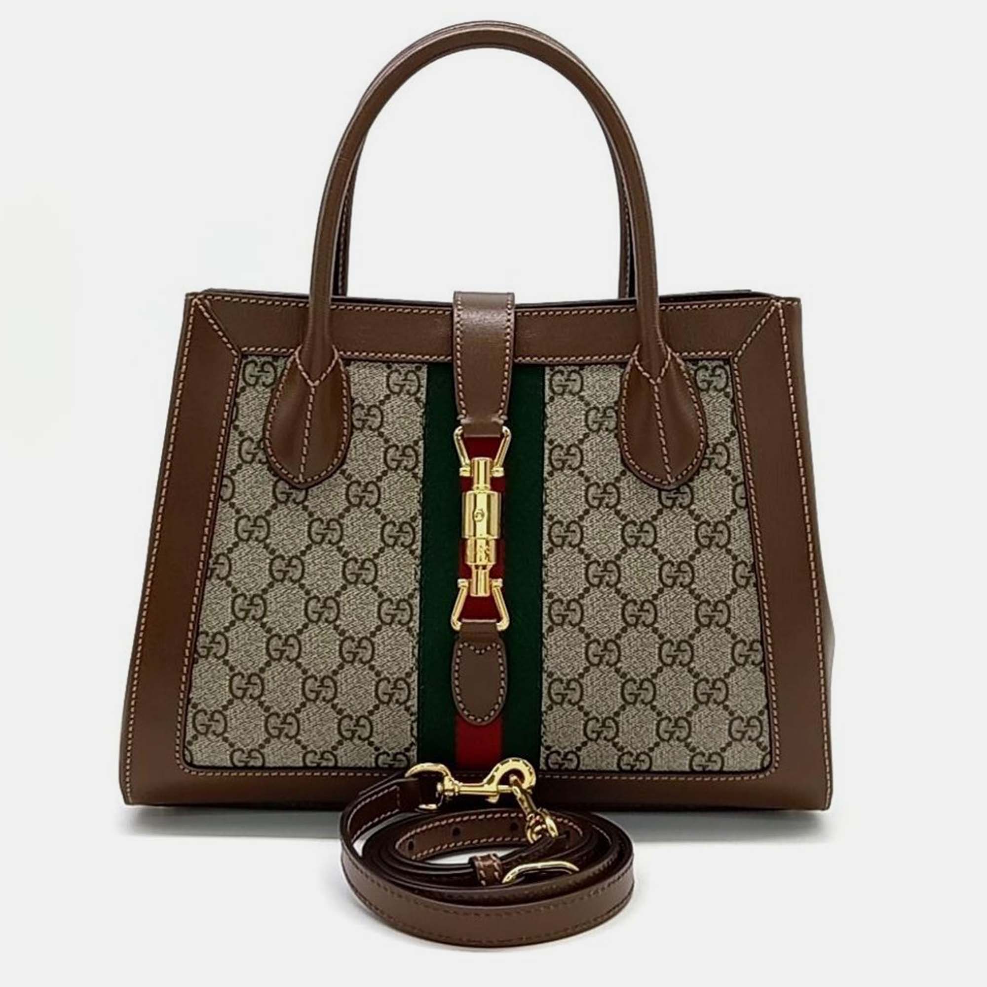 Pre-owned Gucci Jackie 1961 Medium Tote Bag In Beige