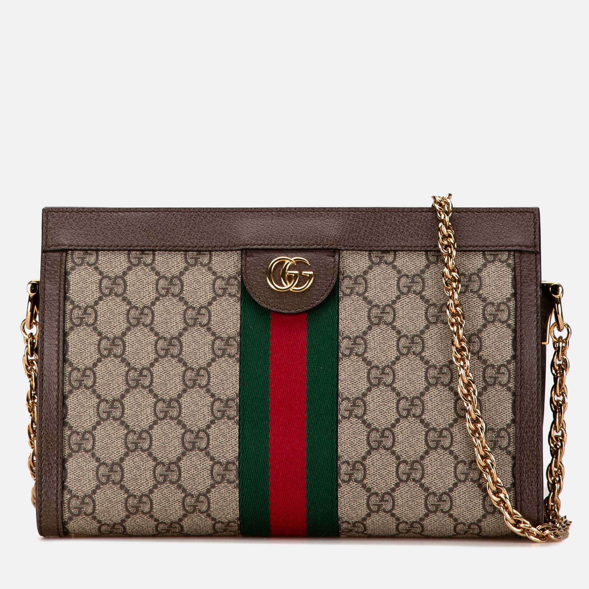 

Gucci Small GG Supreme Ophidia Crossbody, Brown