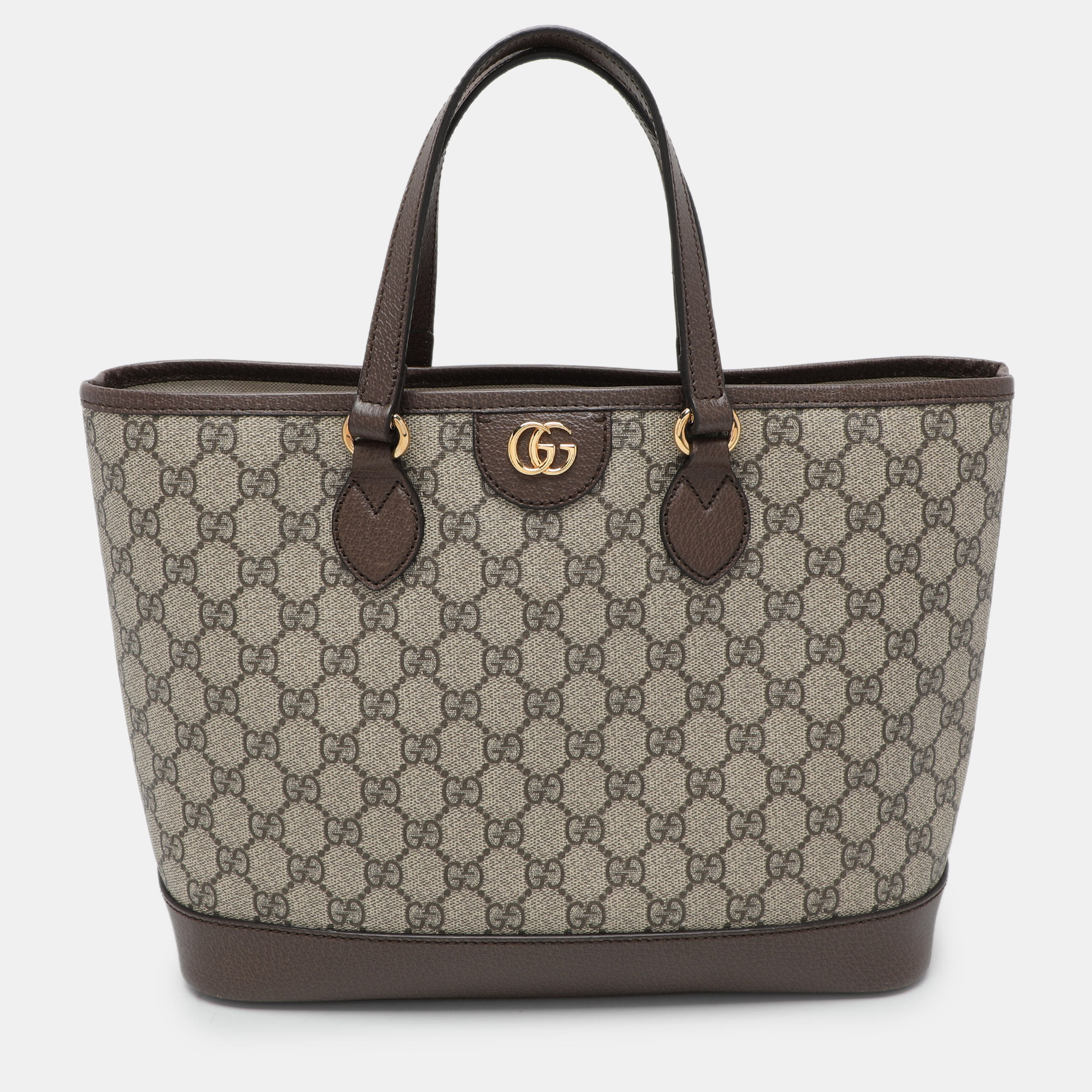 

Gucci Beige/Brown GG Supreme Canvas and Leather Medium Ophidia Tote