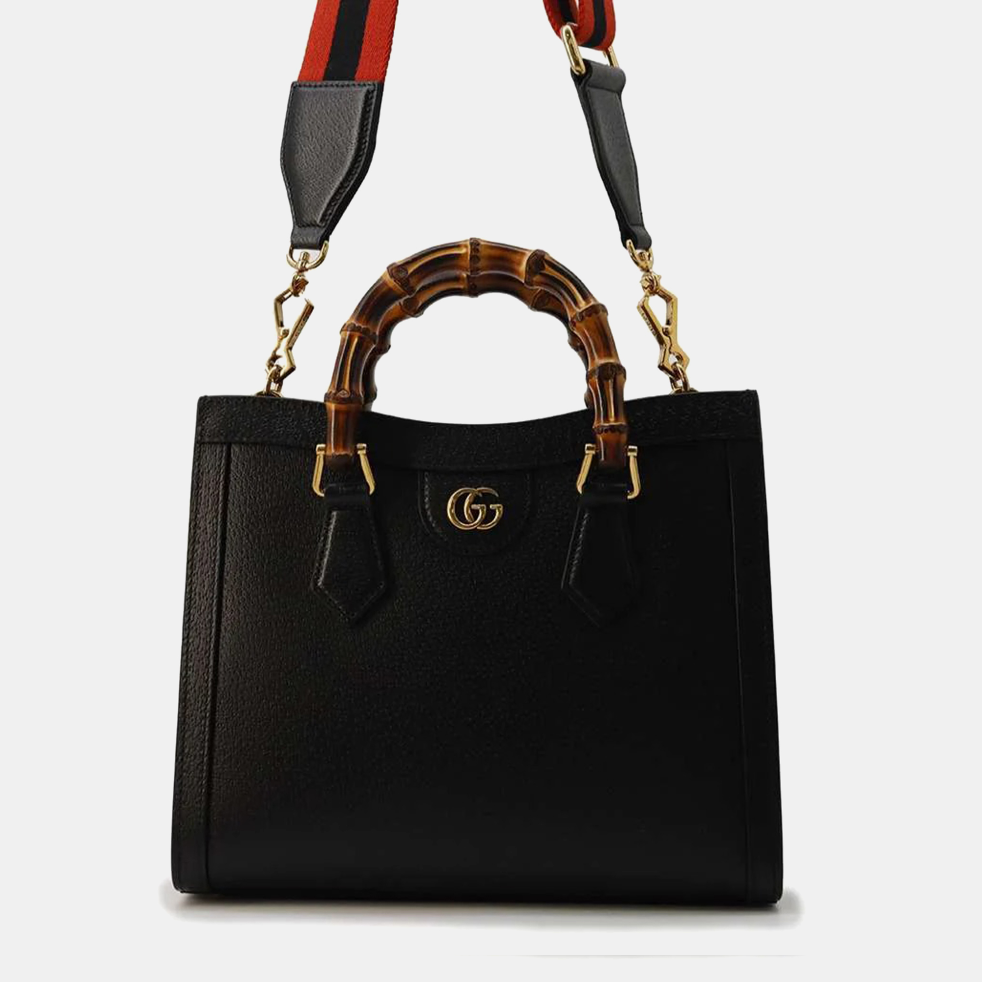 

Gucci Black Leather  Bamboo Diana Tote Bag