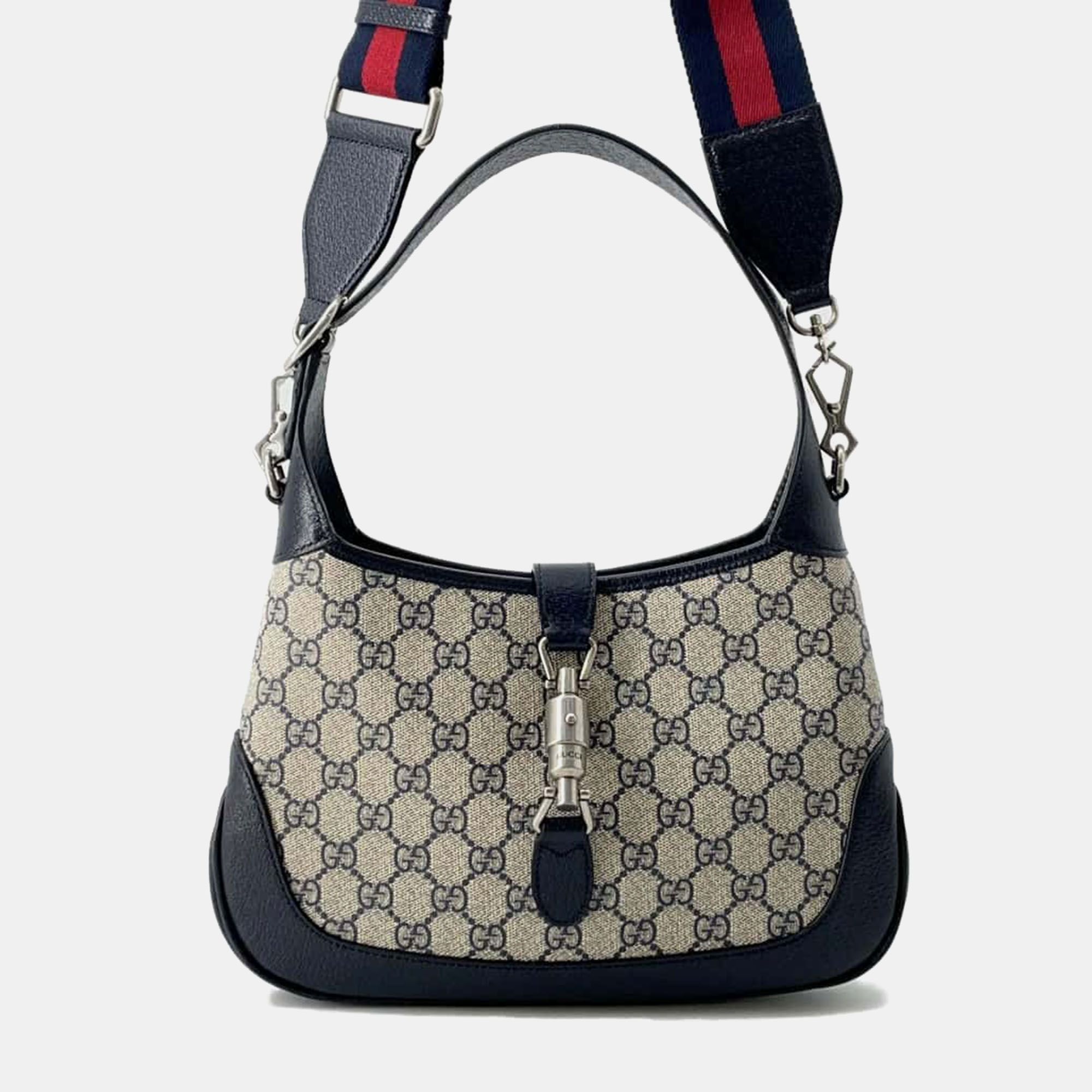 

Gucci Beige/Black GG Canvas  Jackie 1961 Shoulder Bag