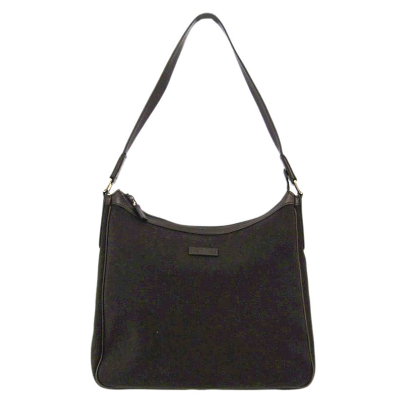 مملوكة مسبقًا حقيبة كتف غوتشي كانفاس بنية داكنة