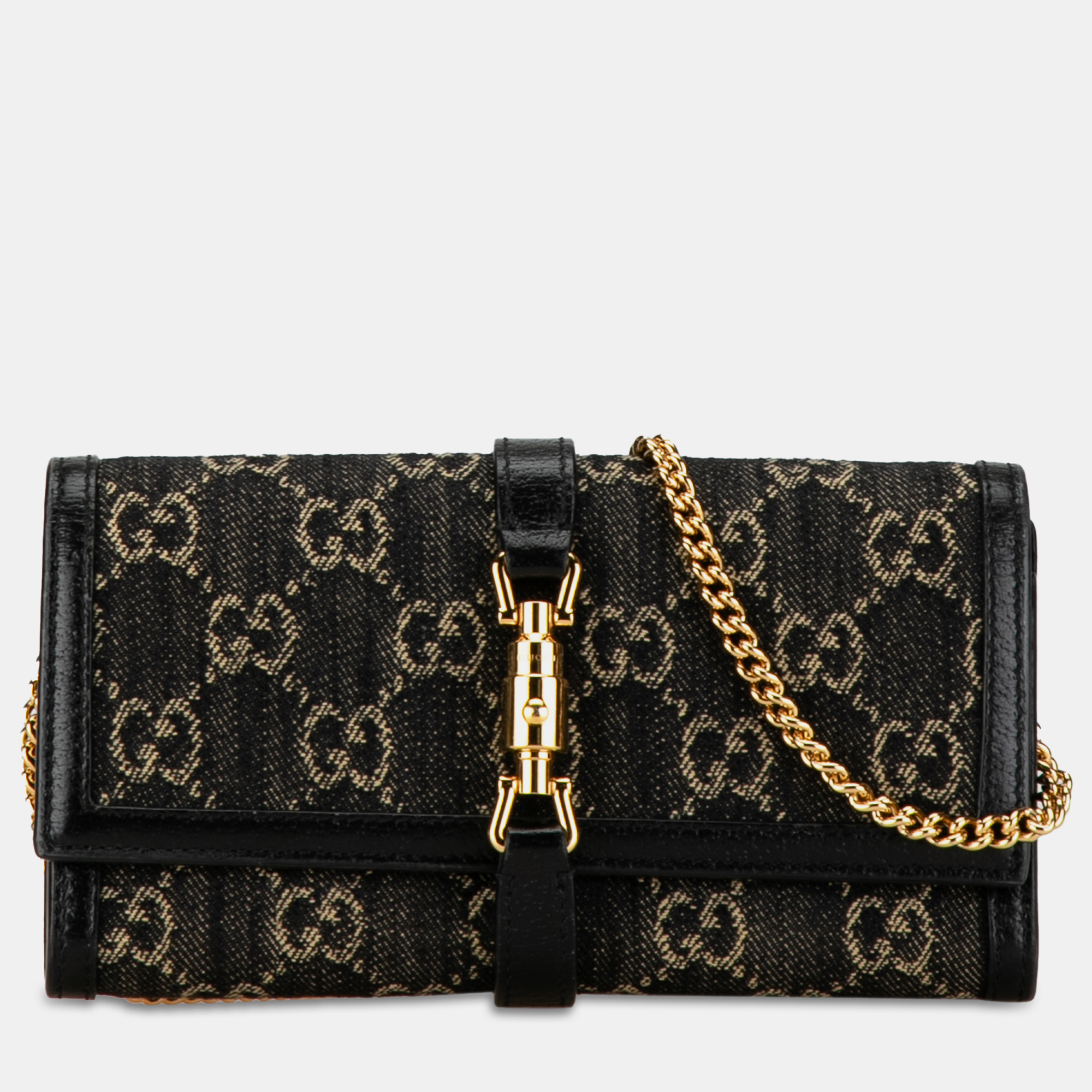 

Gucci GG Denim Jackie 1961 Wallet on Chain, Black