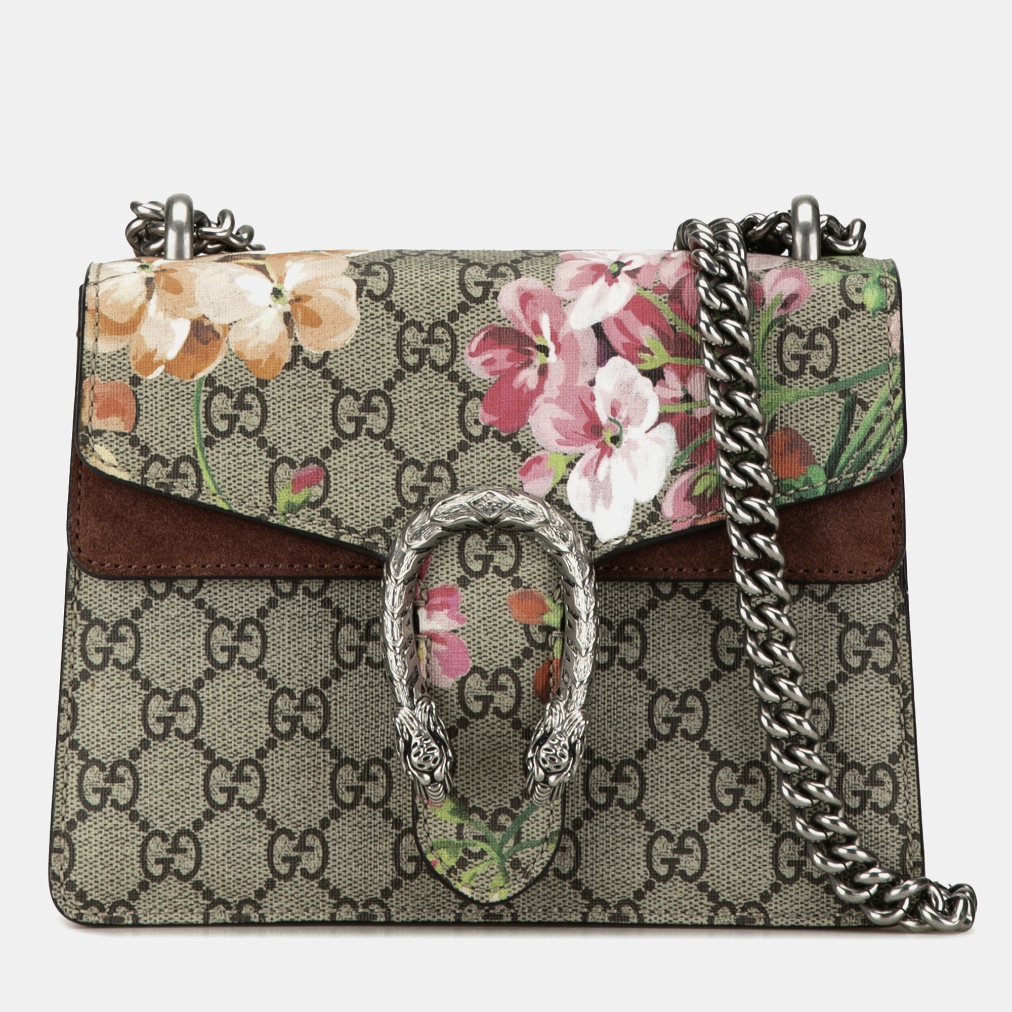 

Gucci Mini GG Supreme Blooms Dionysus Crossbody Bag, Brown