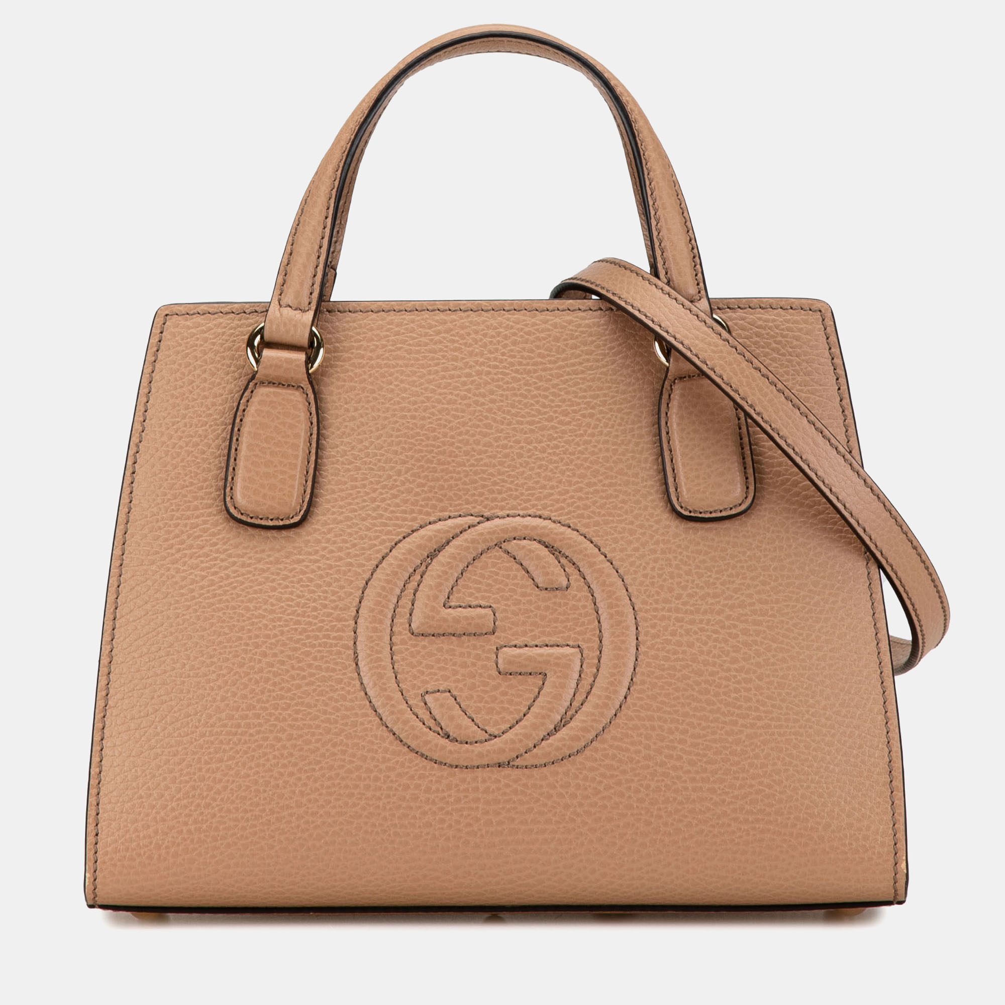 Pre-owned Gucci Medium Soho Convertible Tote In Brown