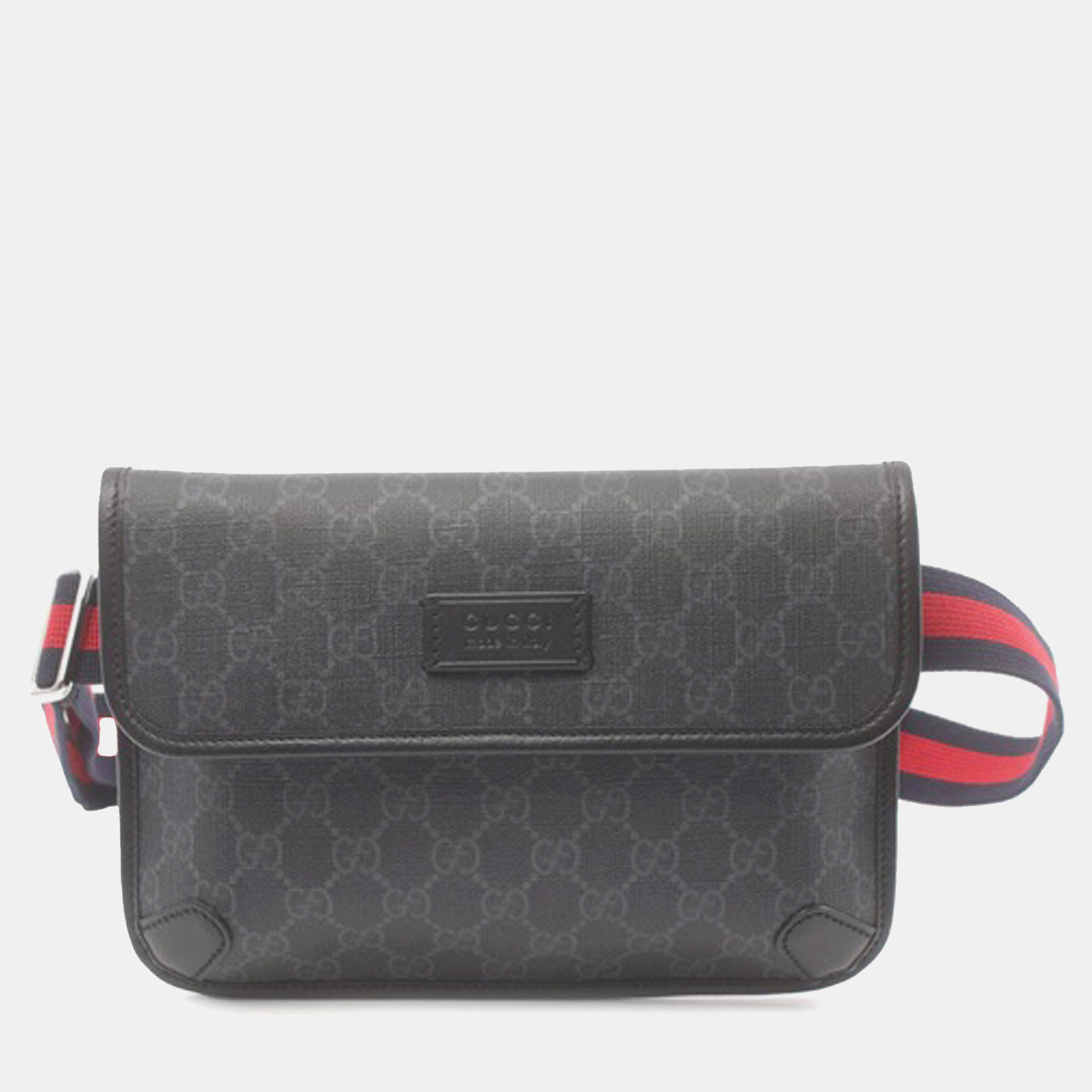 

Gucci GG Supreme Web Belt Bag, Black