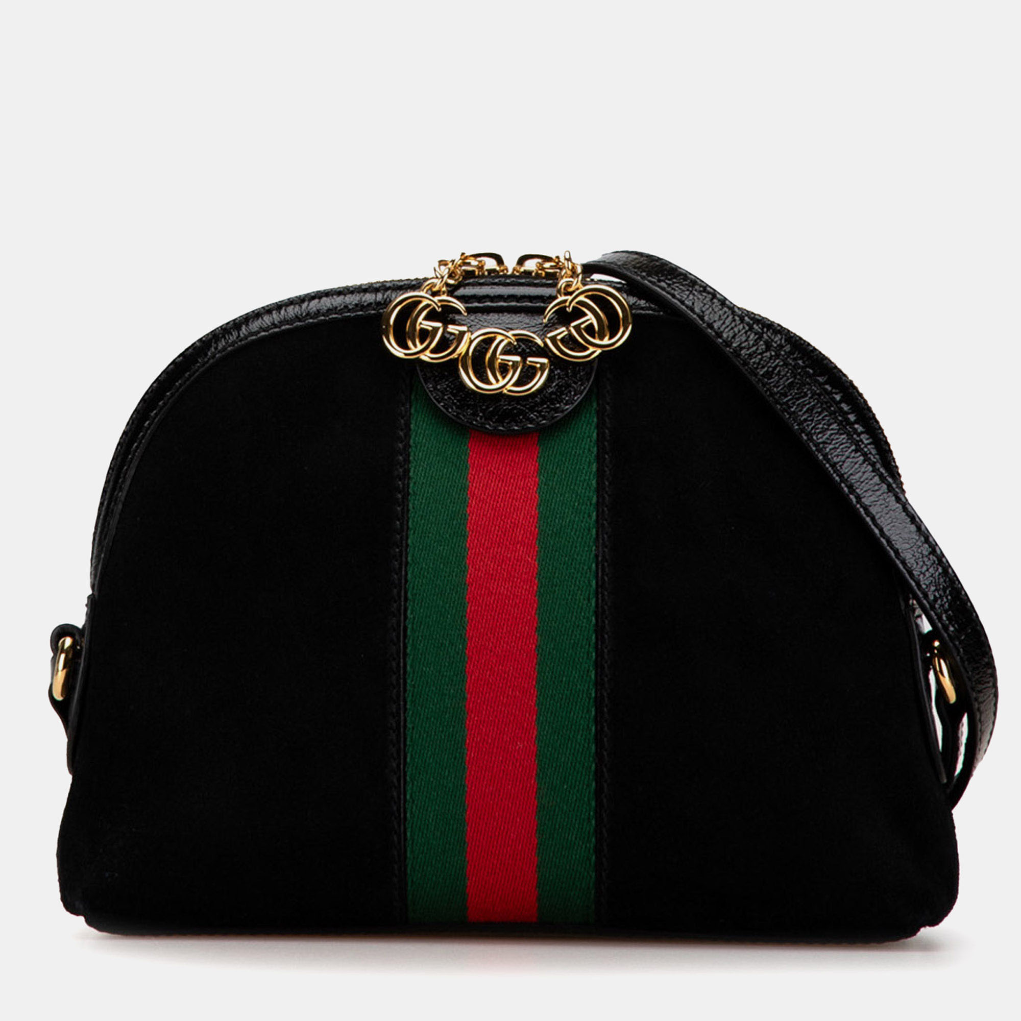 

Gucci Small Ophidia Suede Dome Crossbody Bag, Black