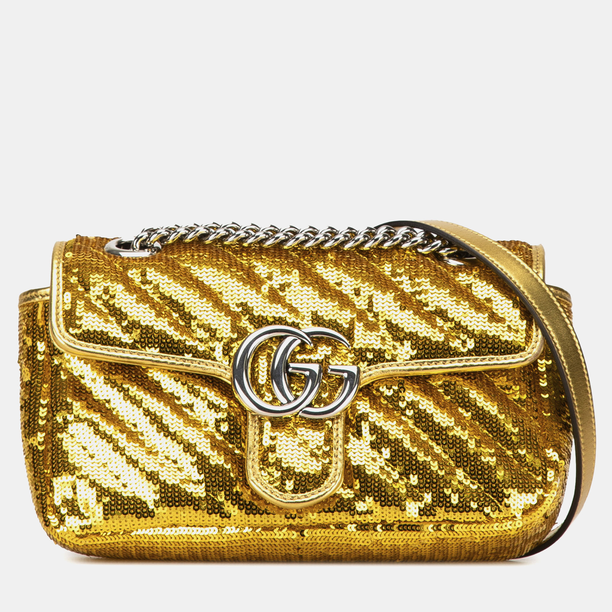 

Gucci Small GG Marmont Sequined Crossbody Bag, Gold