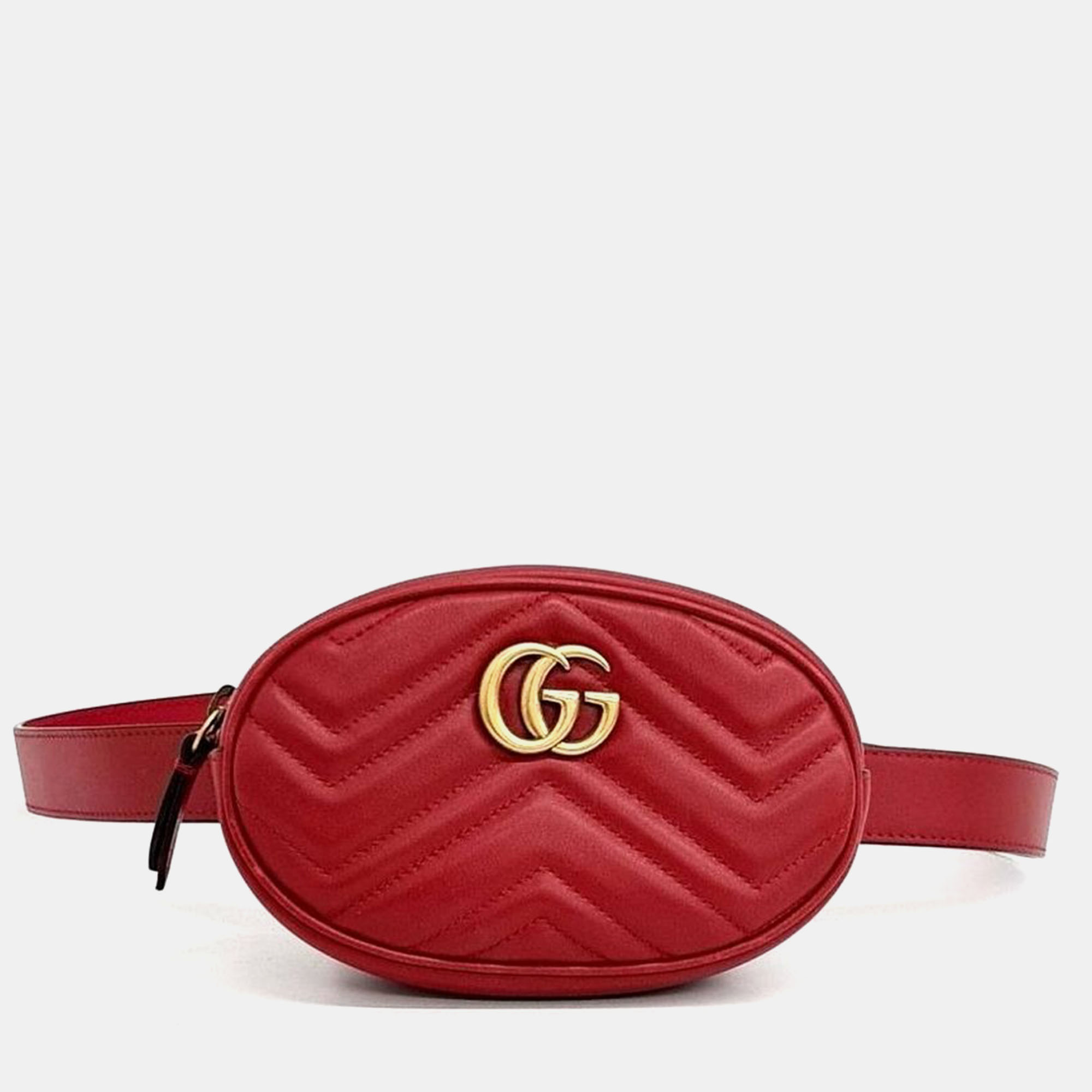 

Gucci GG Marmont Matelasse Belt Bag, Red