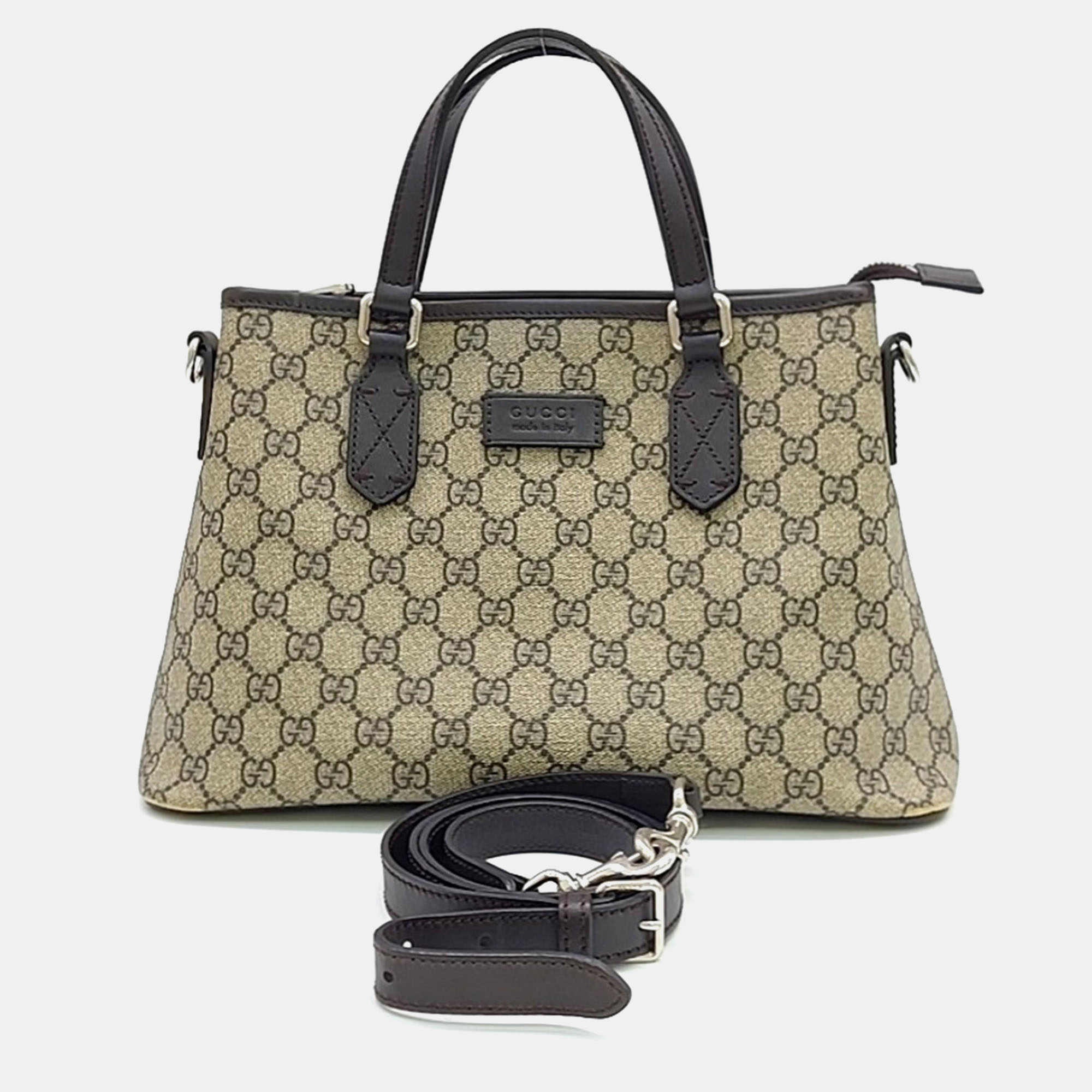 Pre-owned Gucci Pvc Tote Bag In Brown