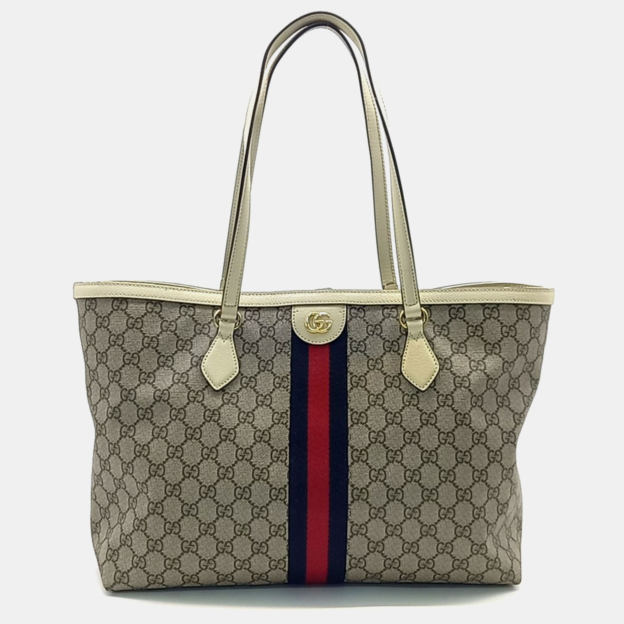 Pre-owned Gucci Ophidia Gg Supreme Shopper Bag In Beige