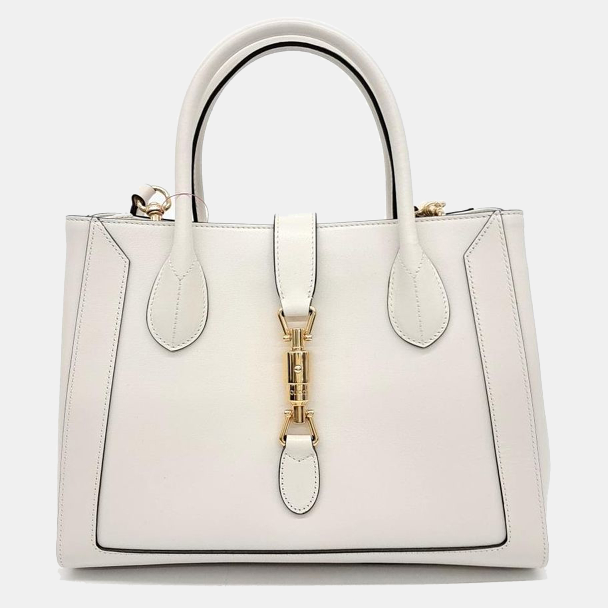 Pre-owned Gucci Jackie 1961 Medium Tote Bag In White