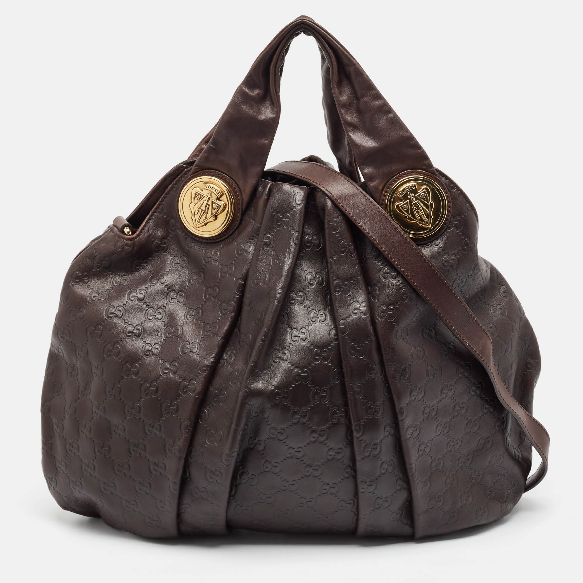 

Gucci Dark Brown Guccissima Leather  Hysteria Hobo