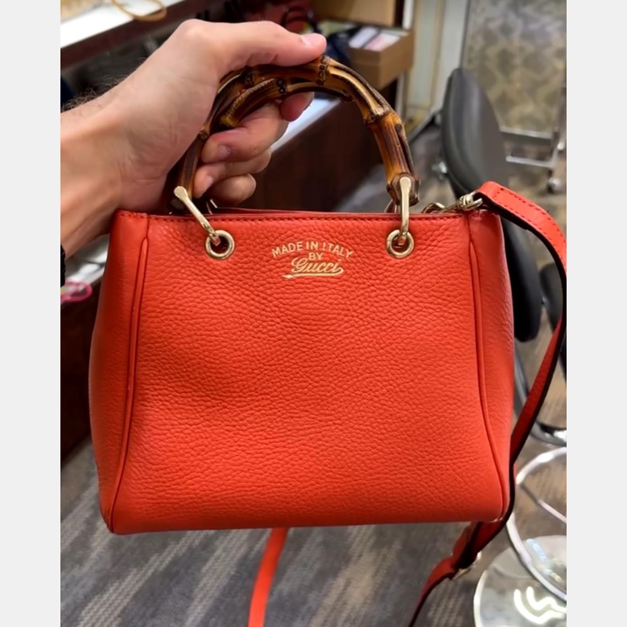 

Gucci Mini Bamboo Shopper Tote Bag, Orange