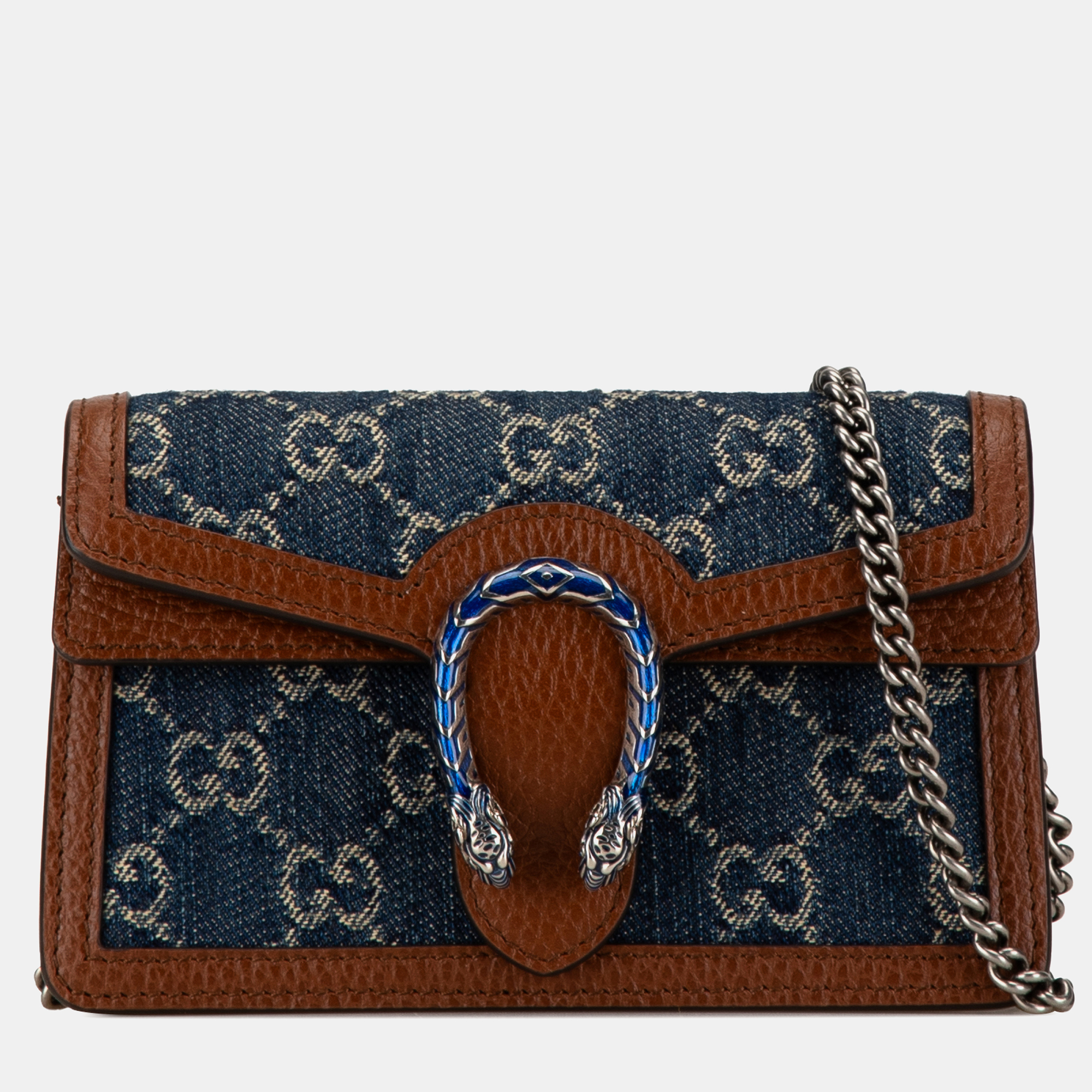 

Gucci Super Mini GG Denim Dionysus Crossbody, Blue