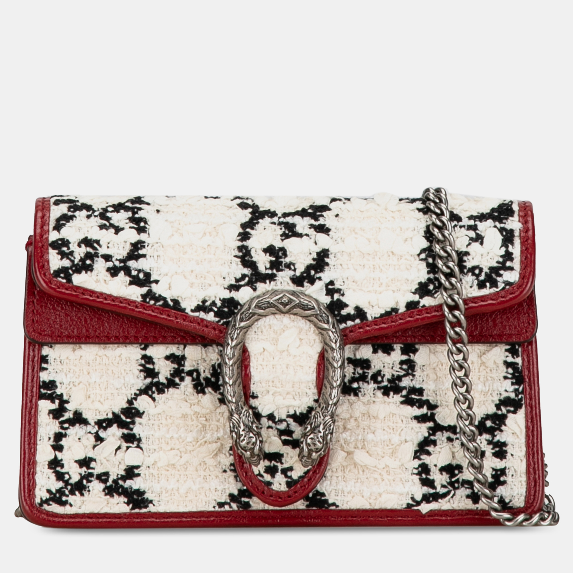 

Gucci Super Mini GG Tweed Dionysus Crossbody Bag, Red